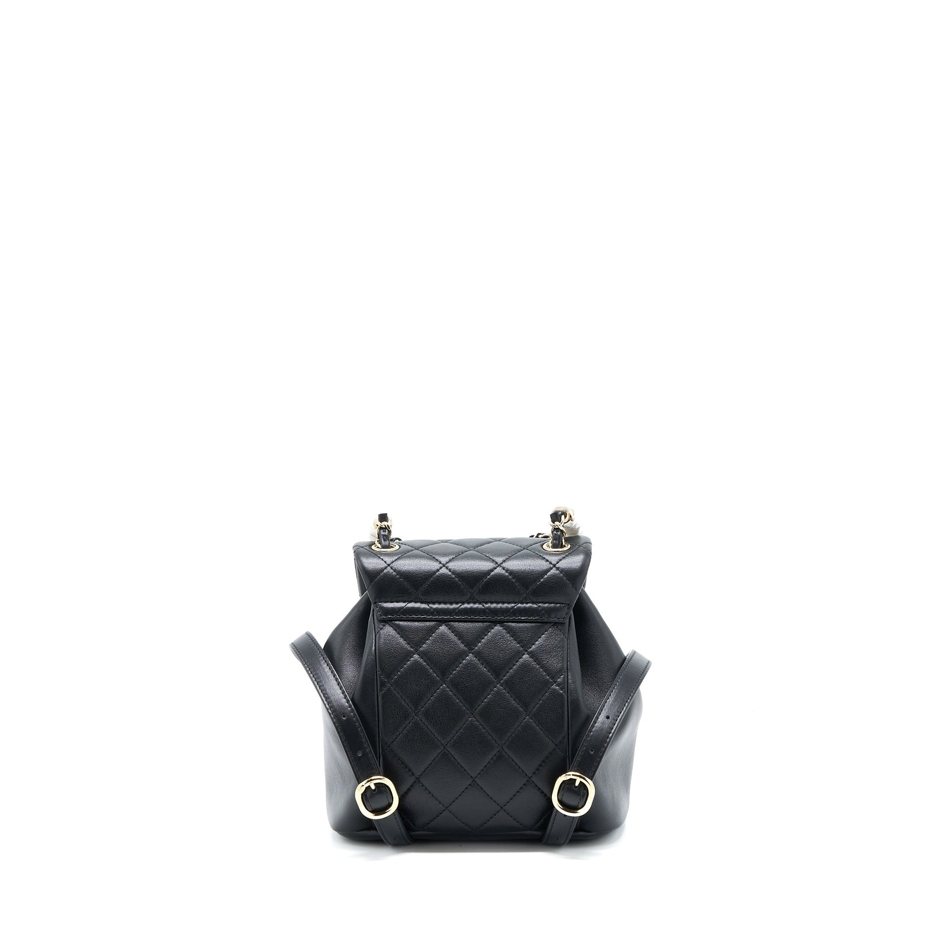 Chanel 23C Duma Backpack Calfskin LGHW Microchip Black