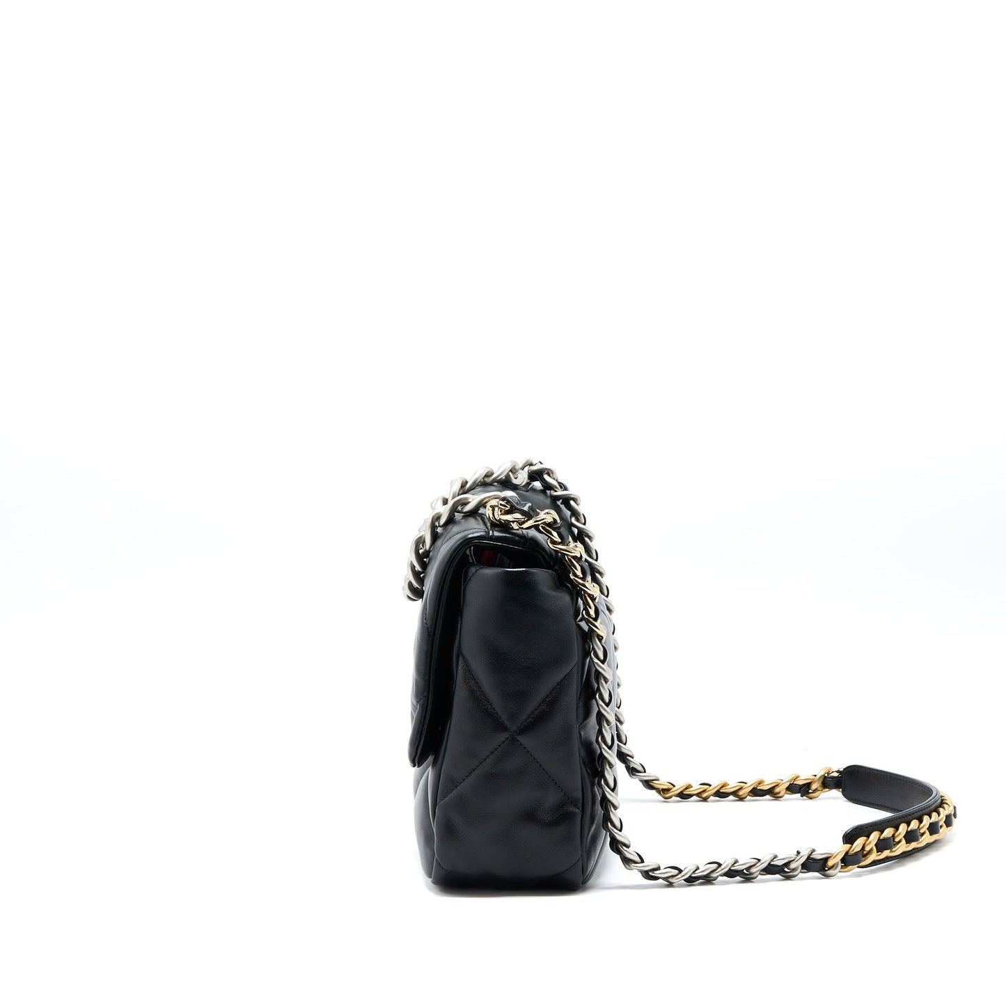 Chanel 19 Goatskin Hardware Microchip Multicolour Black Handbag
