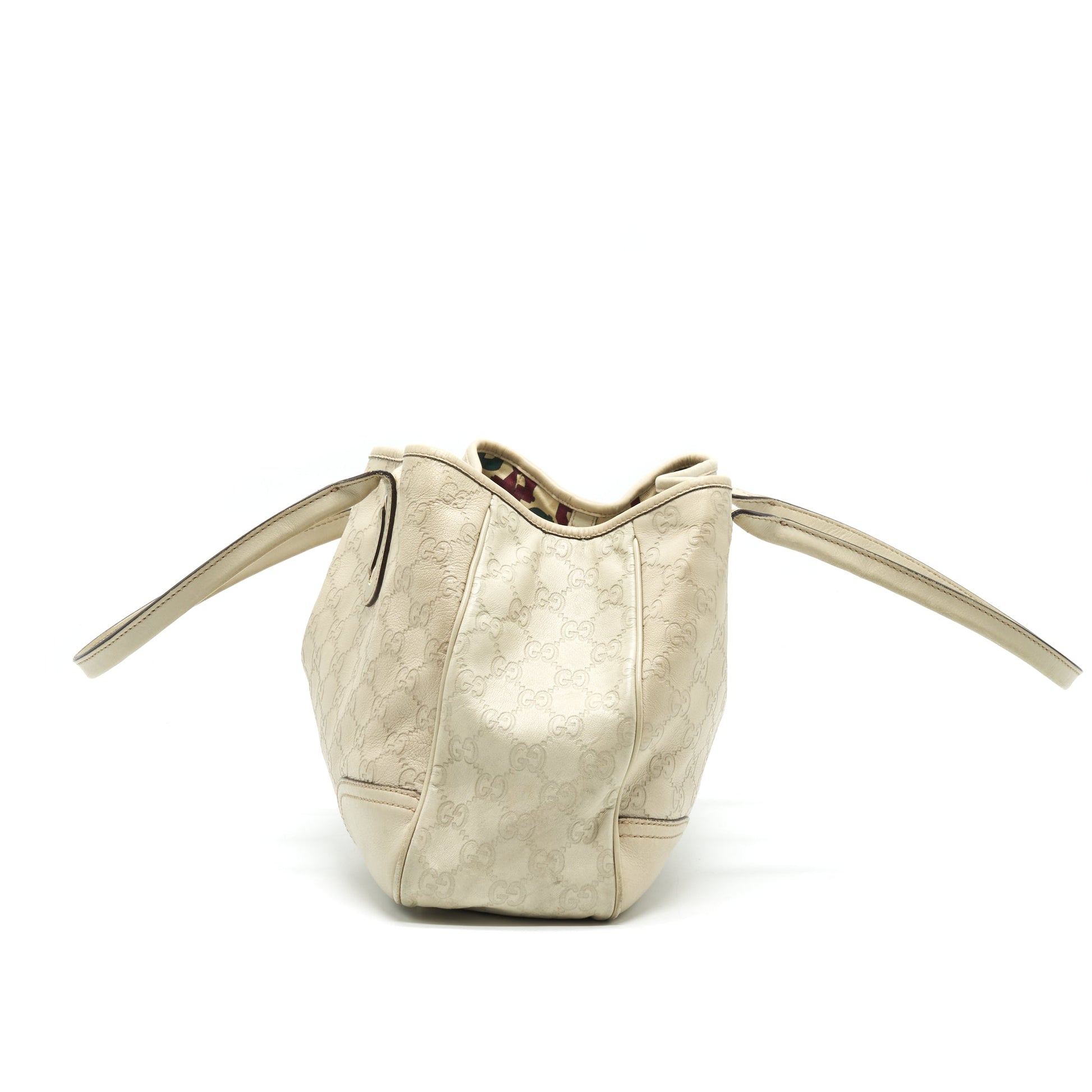 Gucci Shopping Tote Bag Creamy Leather Monogram