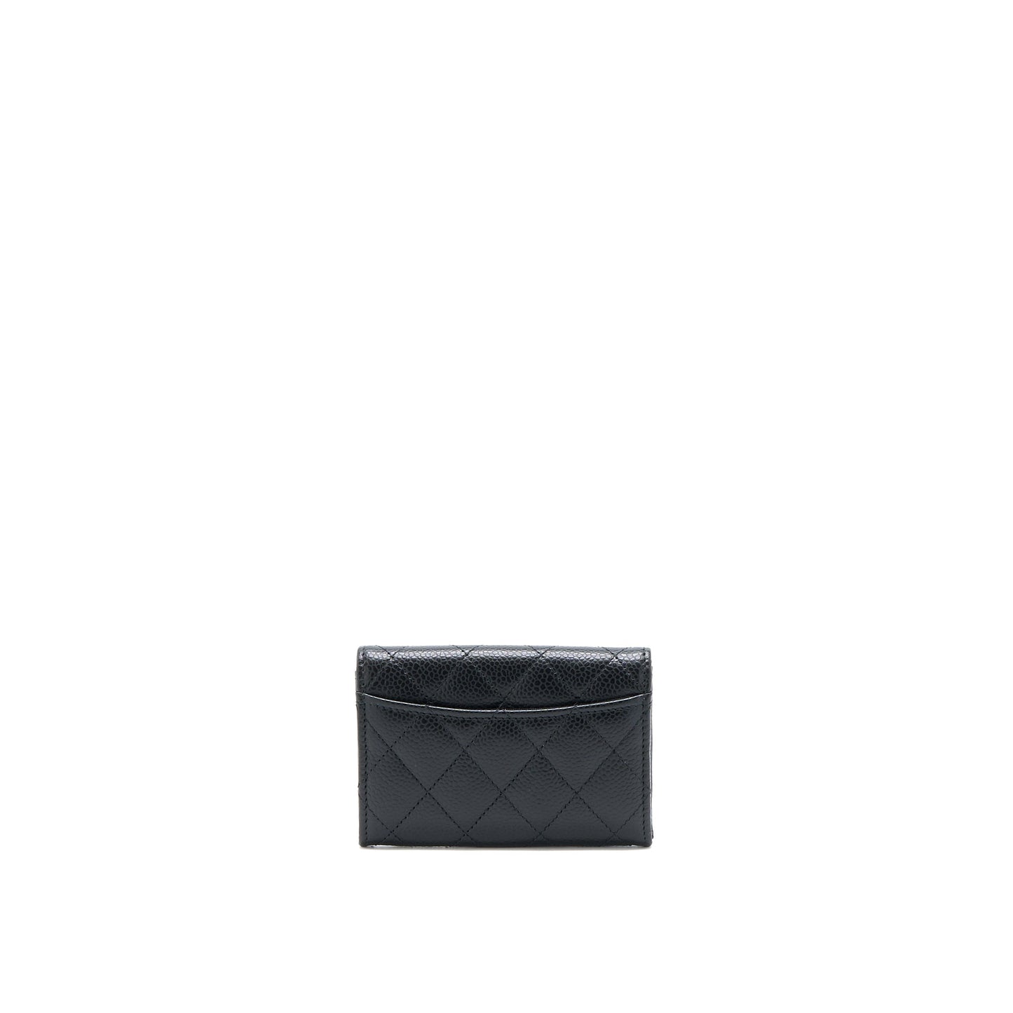 Chanel Classic Flap Cardholder Caviar GHW Microchip Black Wallet Case