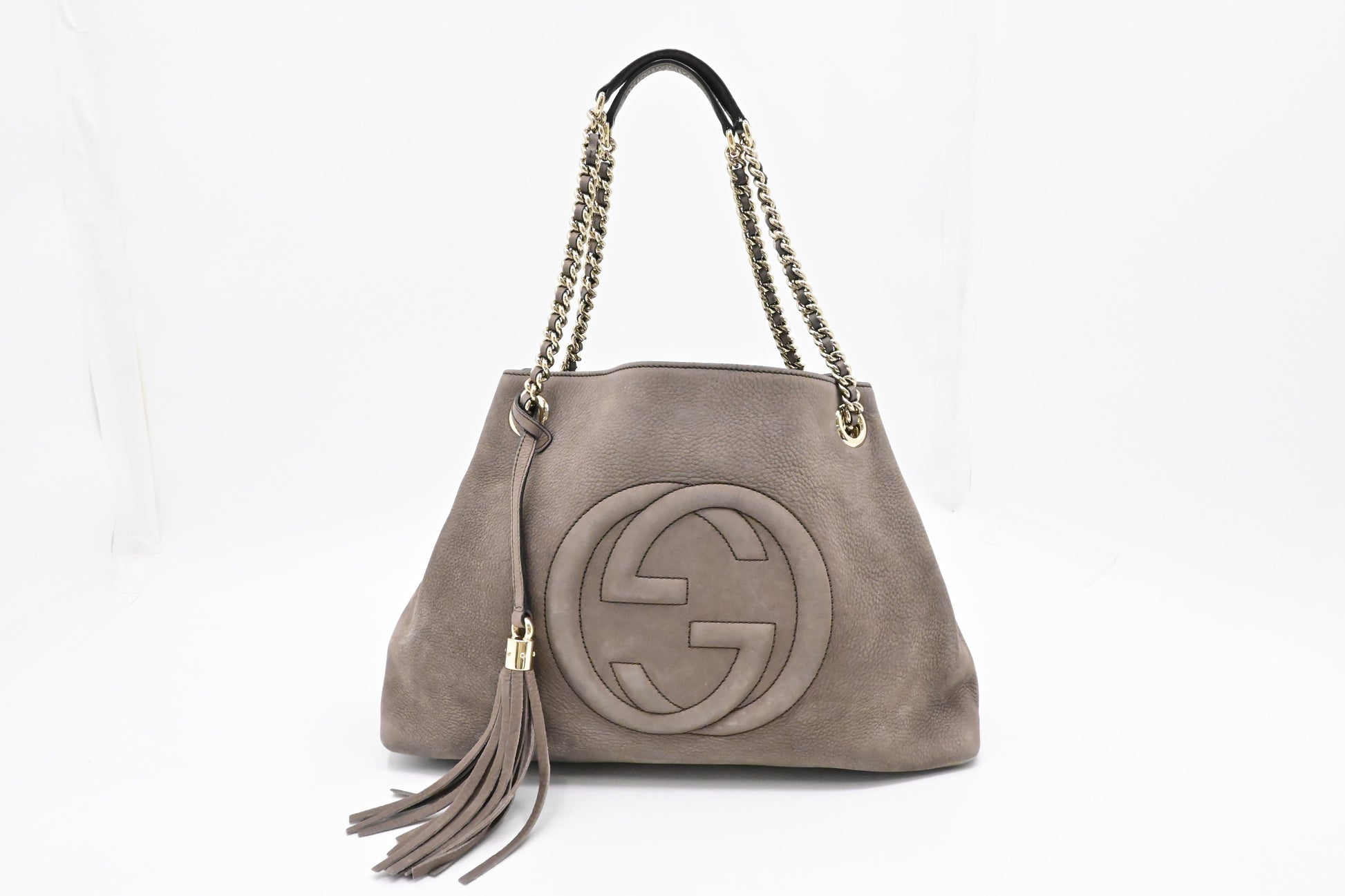 Gucci Soho Leather Gray Chain Shoulder Bag