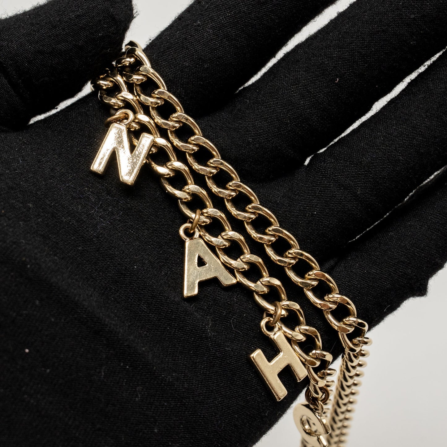 Chanel Letter Belt Light Tone Gold
