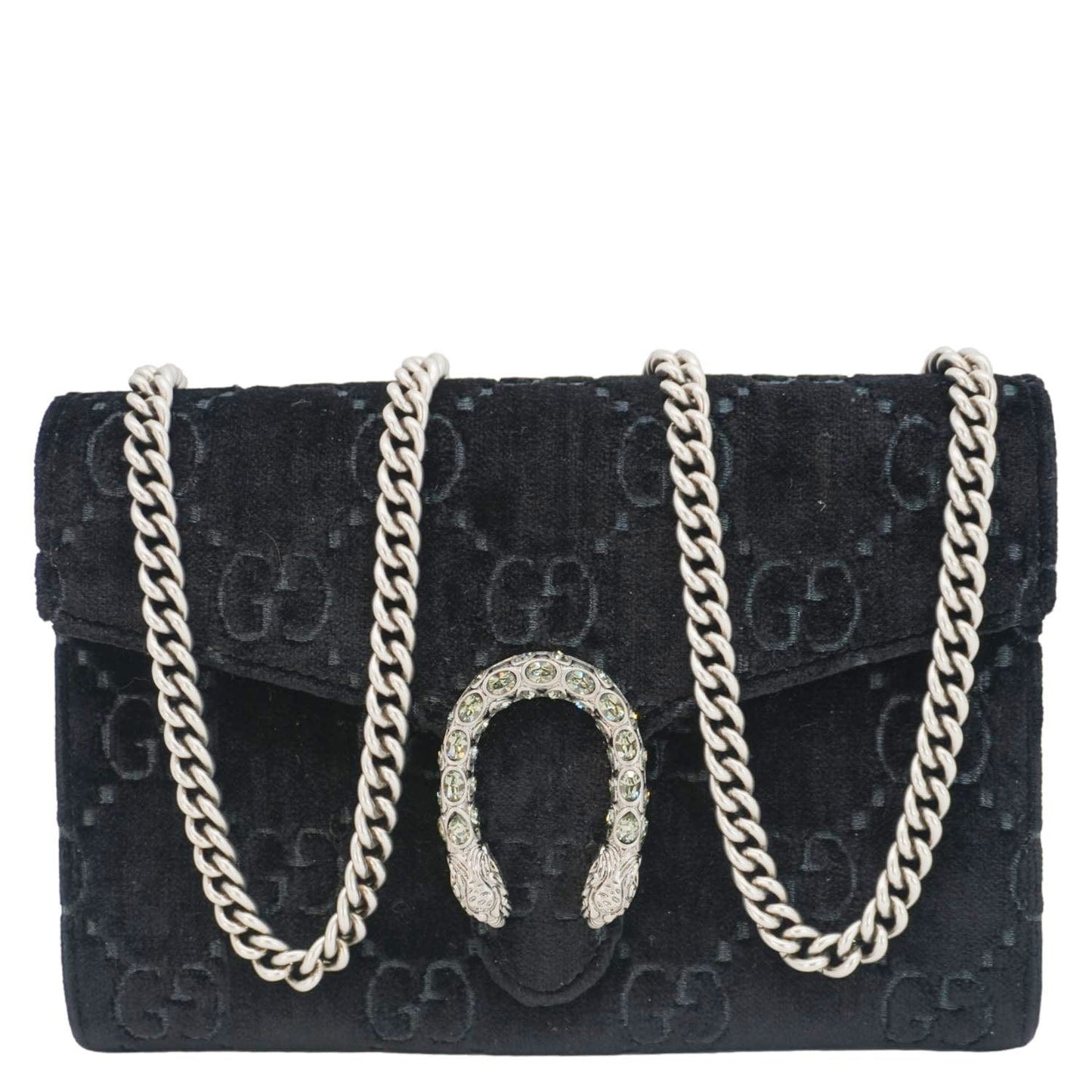 Gucci Dionysus Velvet Crossbody Bag Monogram Black