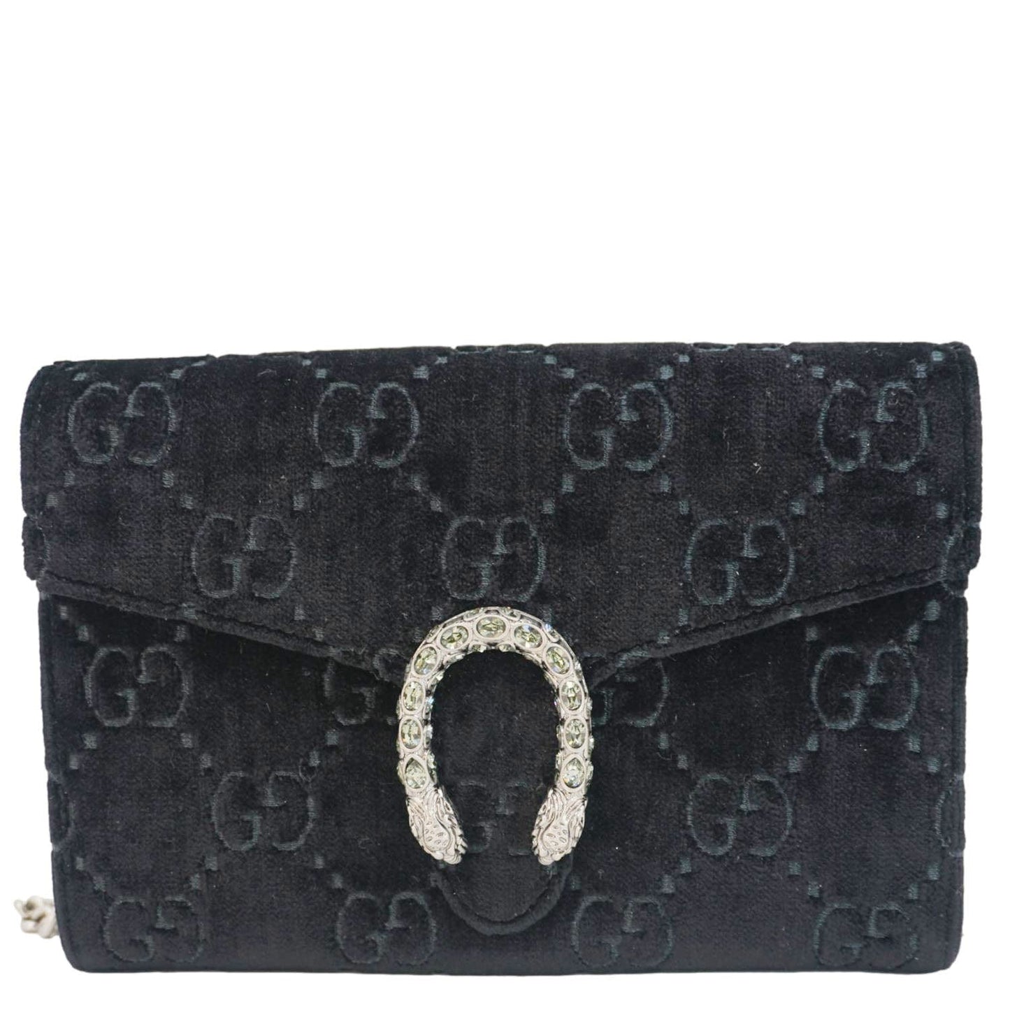 Gucci Dionysus Velvet Crossbody Bag Monogram Black