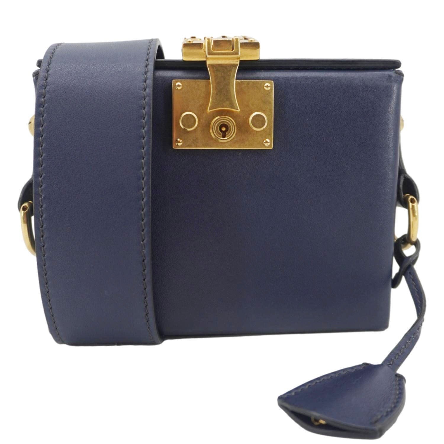 Dior Addict Lockbox Lambskin Crossbody Bag Leather Blue