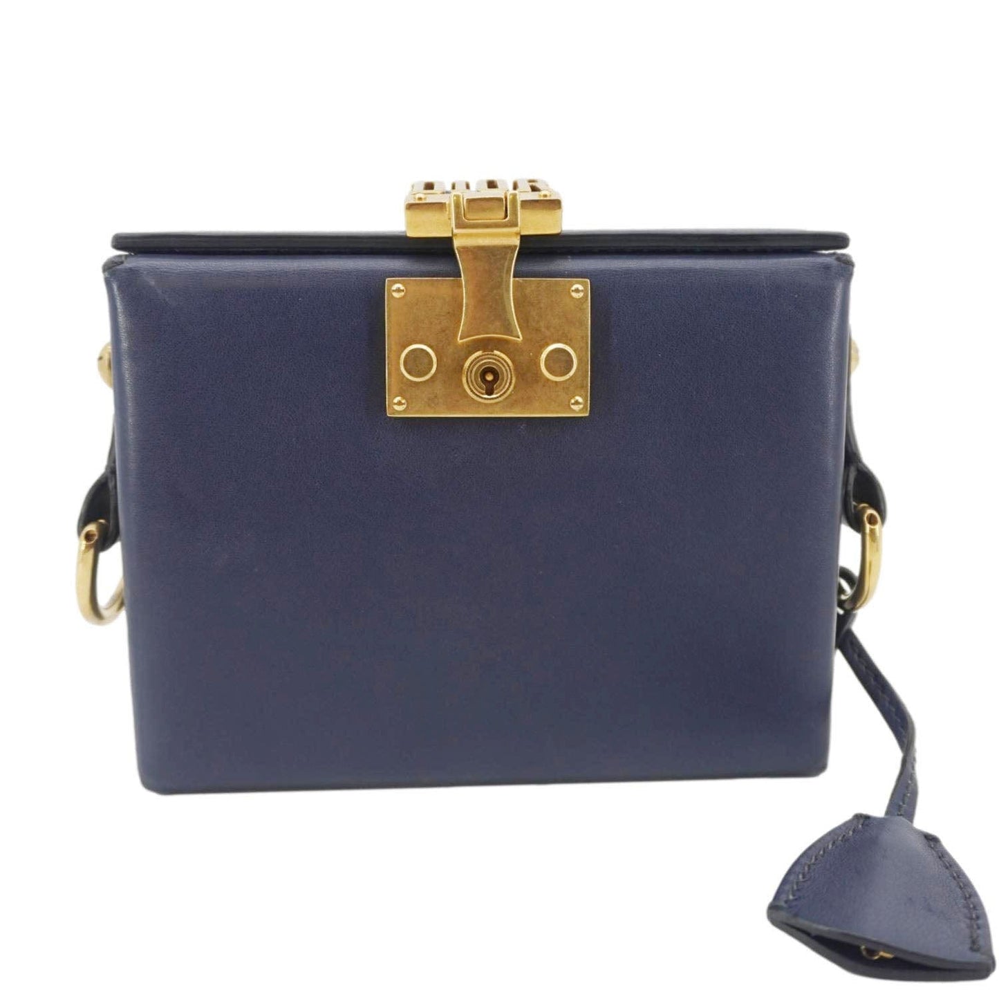 Dior Addict Lockbox Lambskin Crossbody Bag Leather Blue