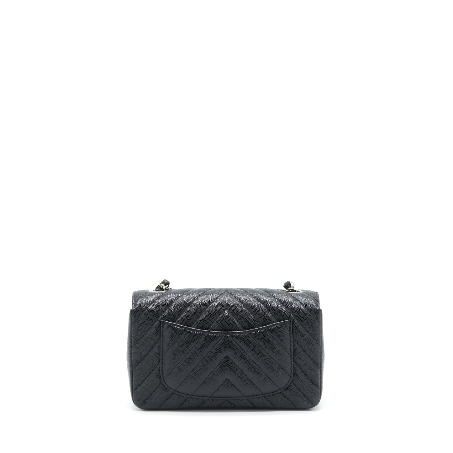 Chanel Chevron Rectangular Flap Caviar SHW Black Shoulder Bag