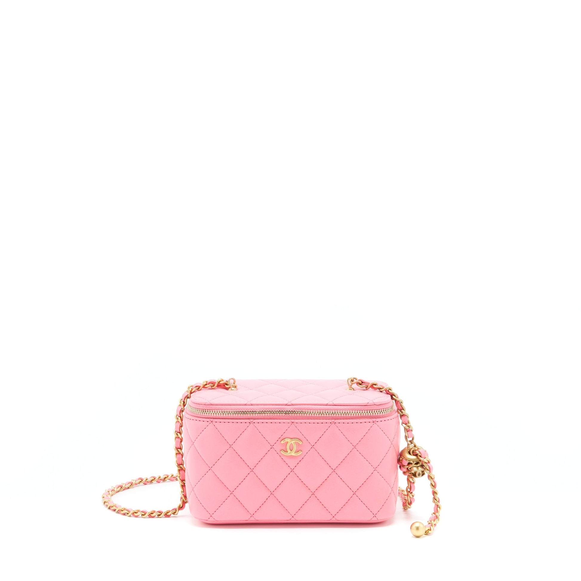 Chanel 22S Pearl Crush Long Vanity Lambskin Pink Handbag