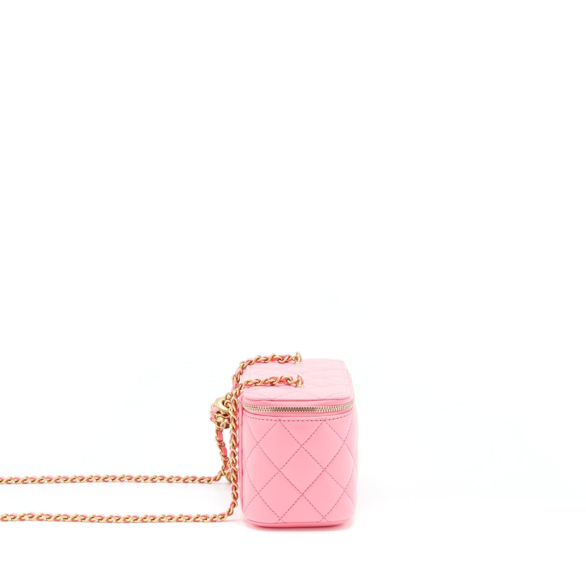 Chanel 22S Pearl Crush Long Vanity Lambskin Pink Handbag