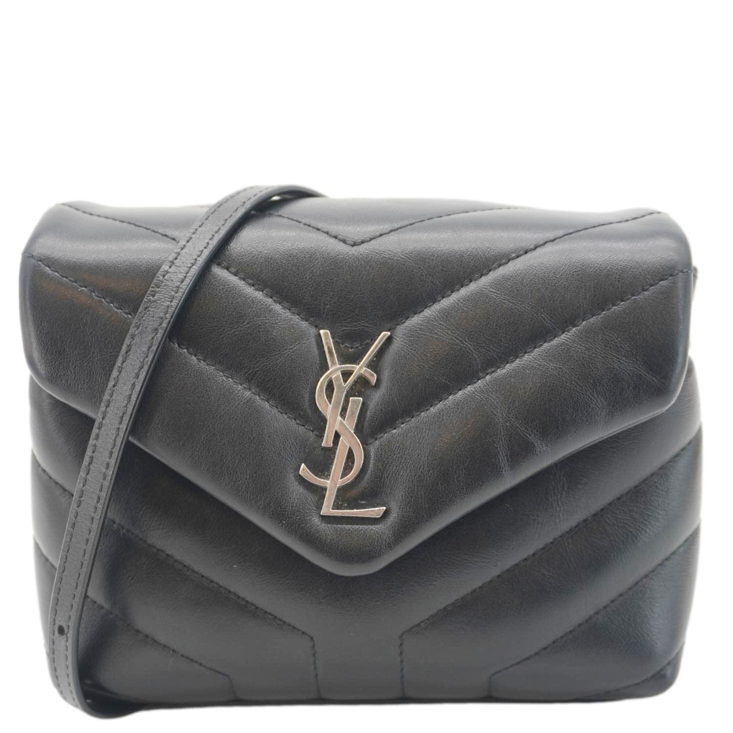 YSL Saint Laurent Loulou Calfskin Crossbody Bag Leather Black Toy
