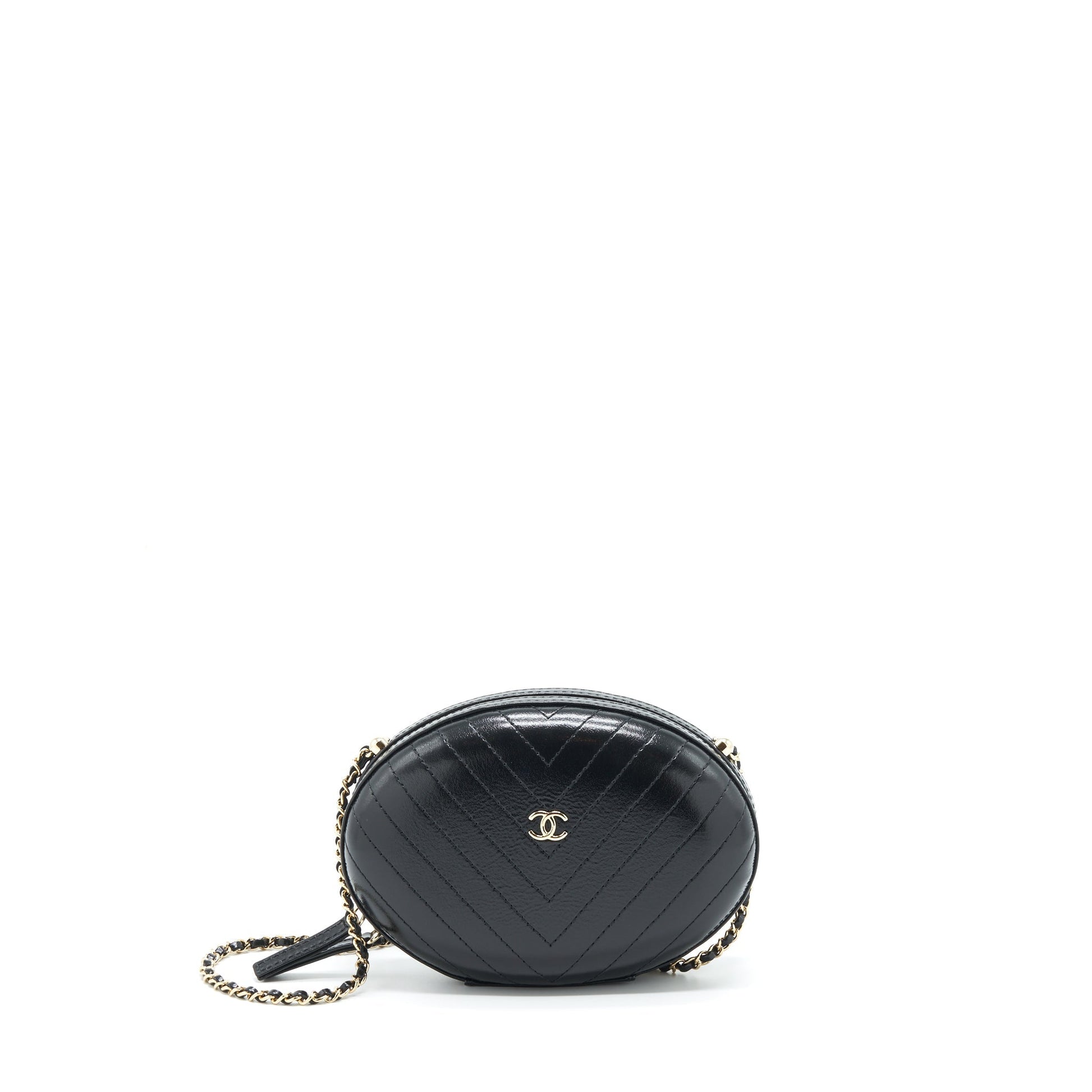 Chanel La Pausa Evening Chevron Calfskin LGHW Black Handbag
