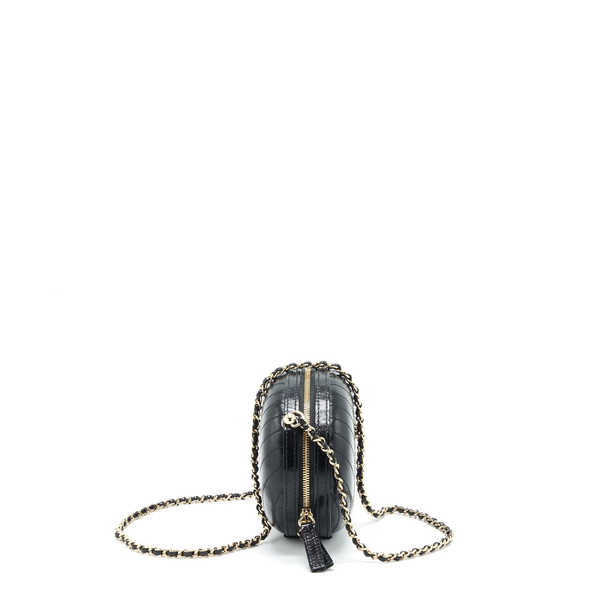 Chanel La Pausa Evening Chevron Calfskin LGHW Black Handbag