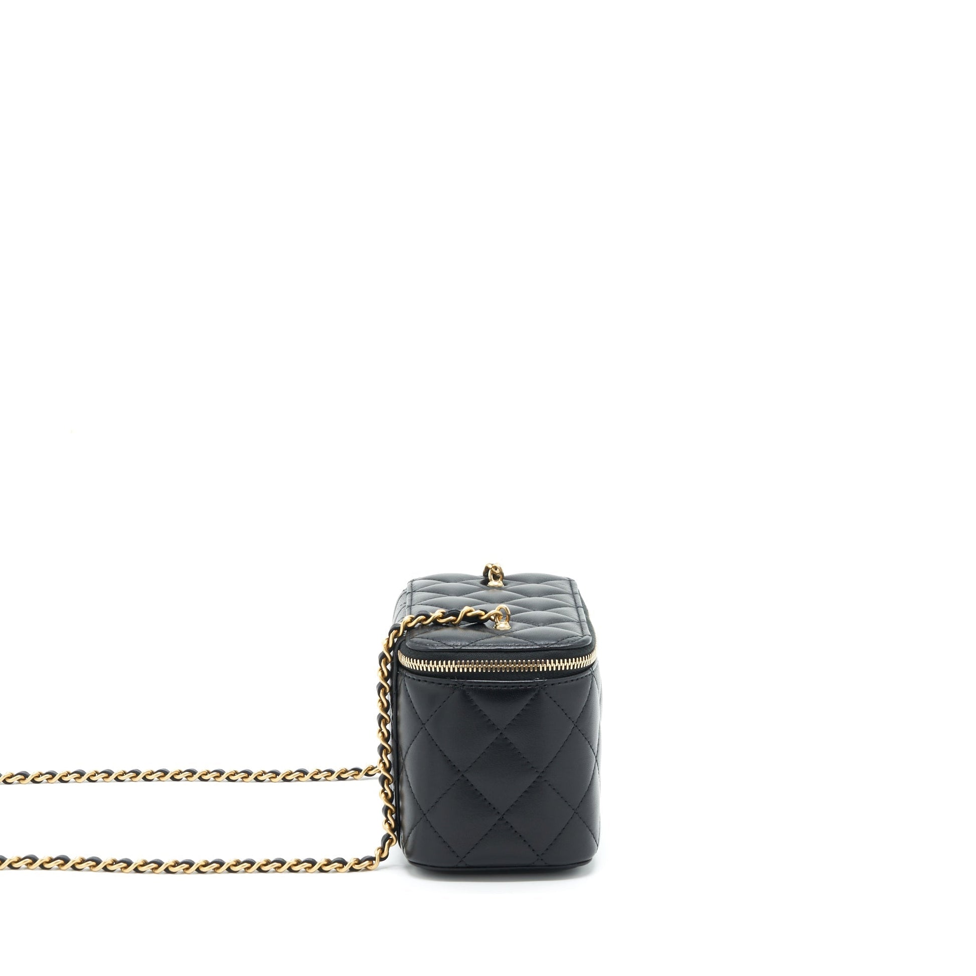 Chanel 22S Pearl Crush Long Vanity Lambskin Black Handbag Ghw 1