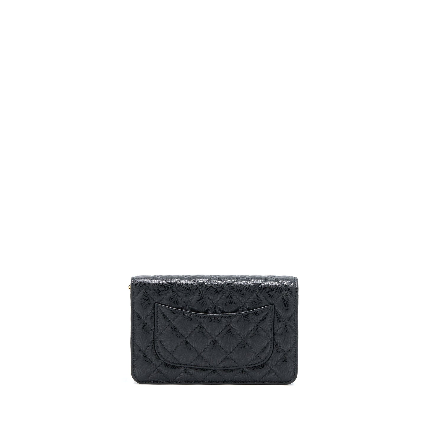 Chanel 22A On Caviar GHW Microchip Black Wallet Case