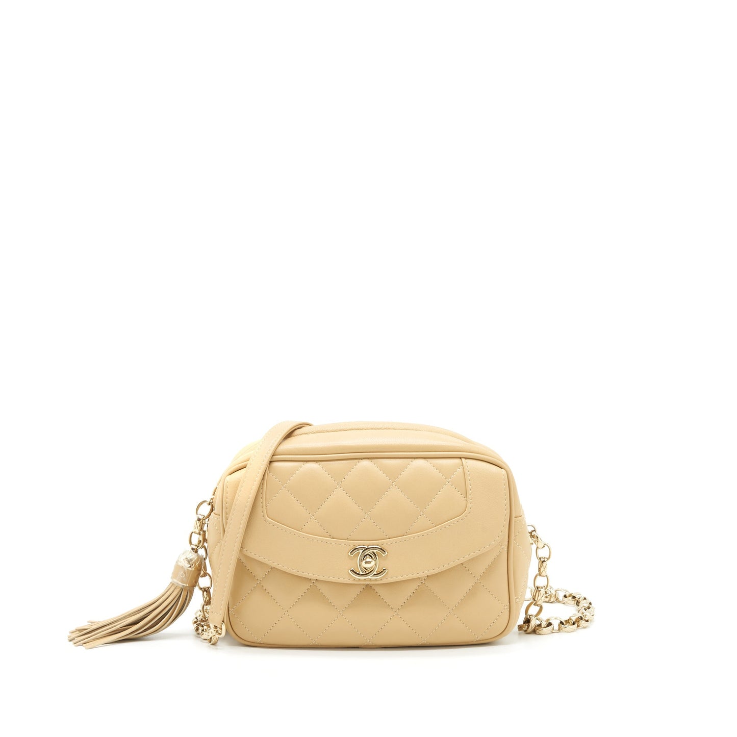 Chanel Camera Lambskin LGHW Beige Crossbody Bag