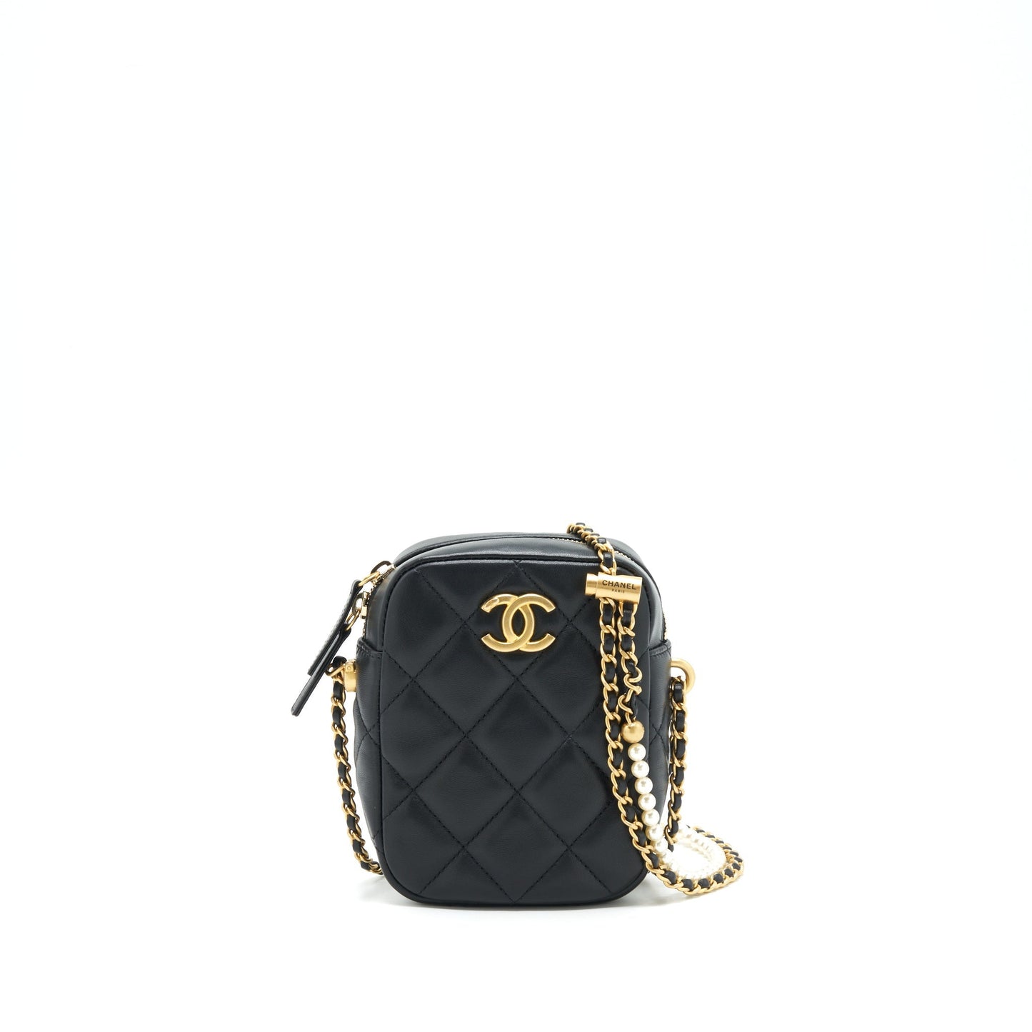 Chanel 22C My Perfect Camera Lambskin GHW Black Mini Bag