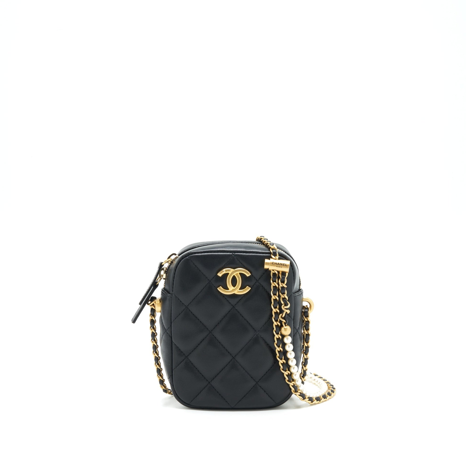 Chanel 22C My Perfect Camera Lambskin GHW Black Mini Bag