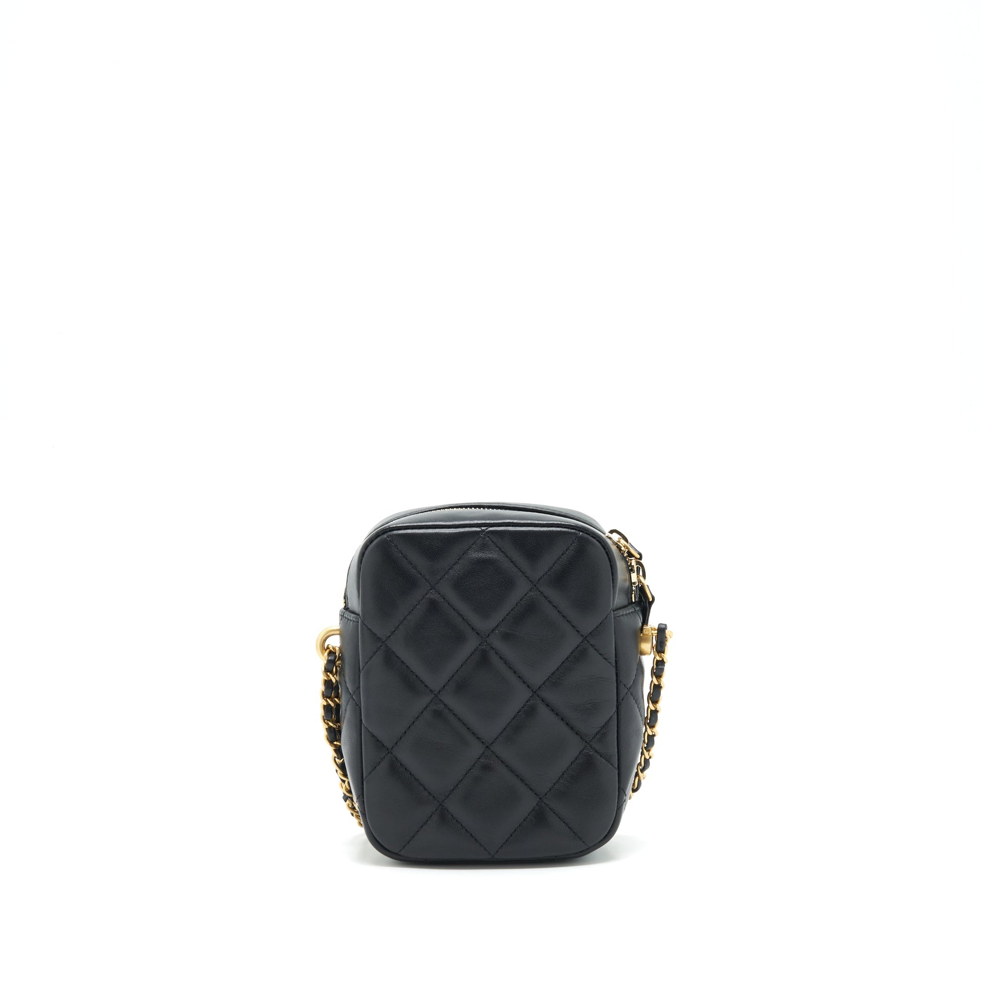 Chanel 22C My Perfect Camera Lambskin GHW Black Mini Bag