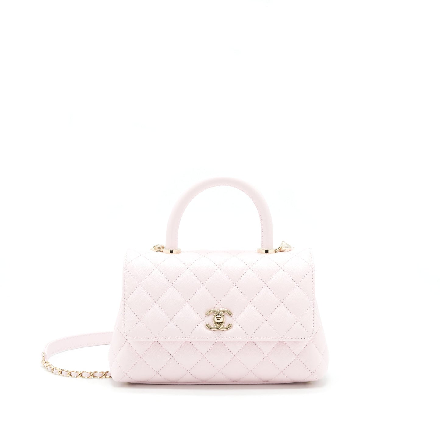 Chanel 22P Coco Handle Caviar Light LGHW Pink Small Handbag