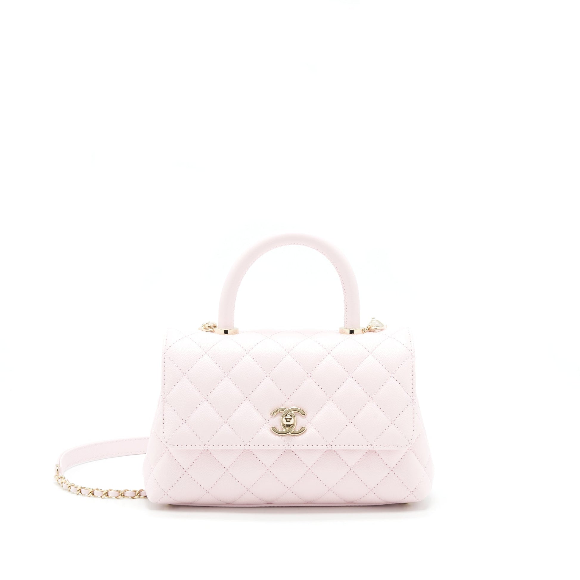 Chanel 22P Coco Handle Caviar Light LGHW Pink Small Handbag