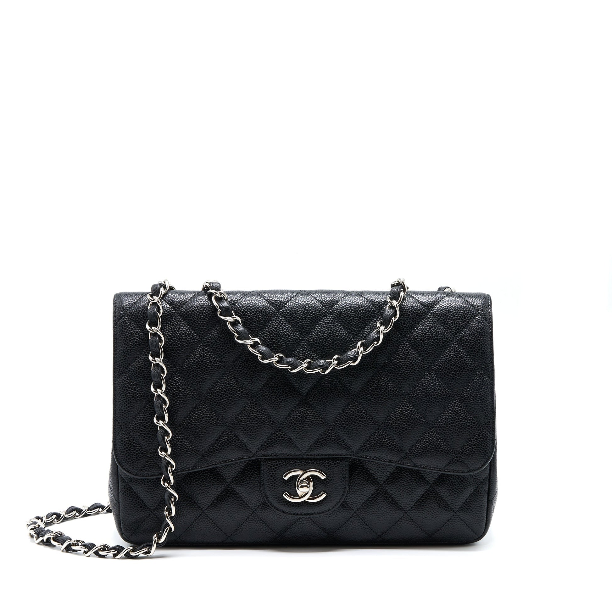 Chanel Jumbo Single Flap Caviar SHW Black Shoulder Bag Shw 1
