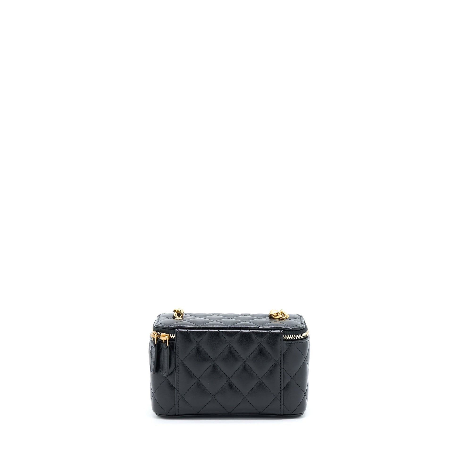 Chanel Long Vanity Detailed Lambskin GHW Black Handbag