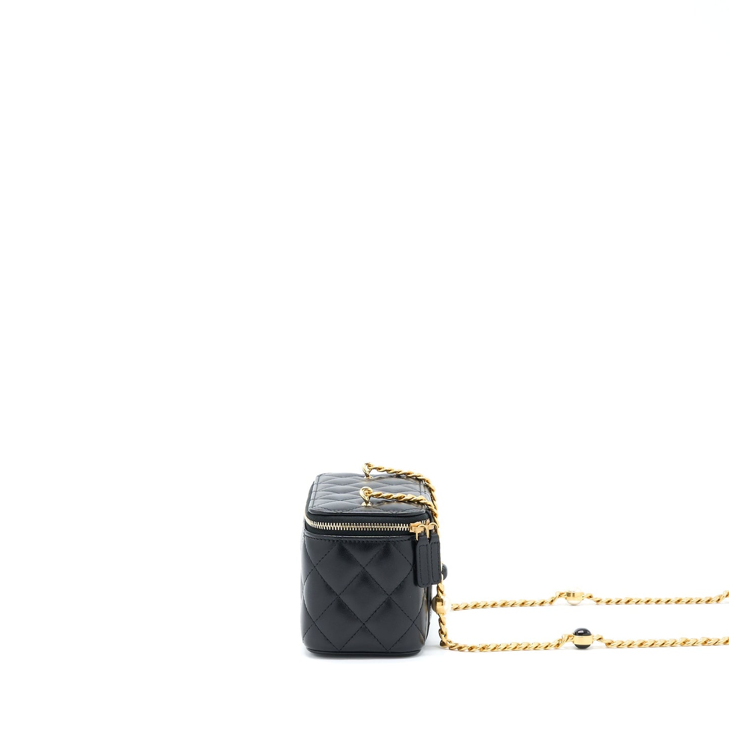 Chanel Long Vanity Detailed Lambskin GHW Black Handbag
