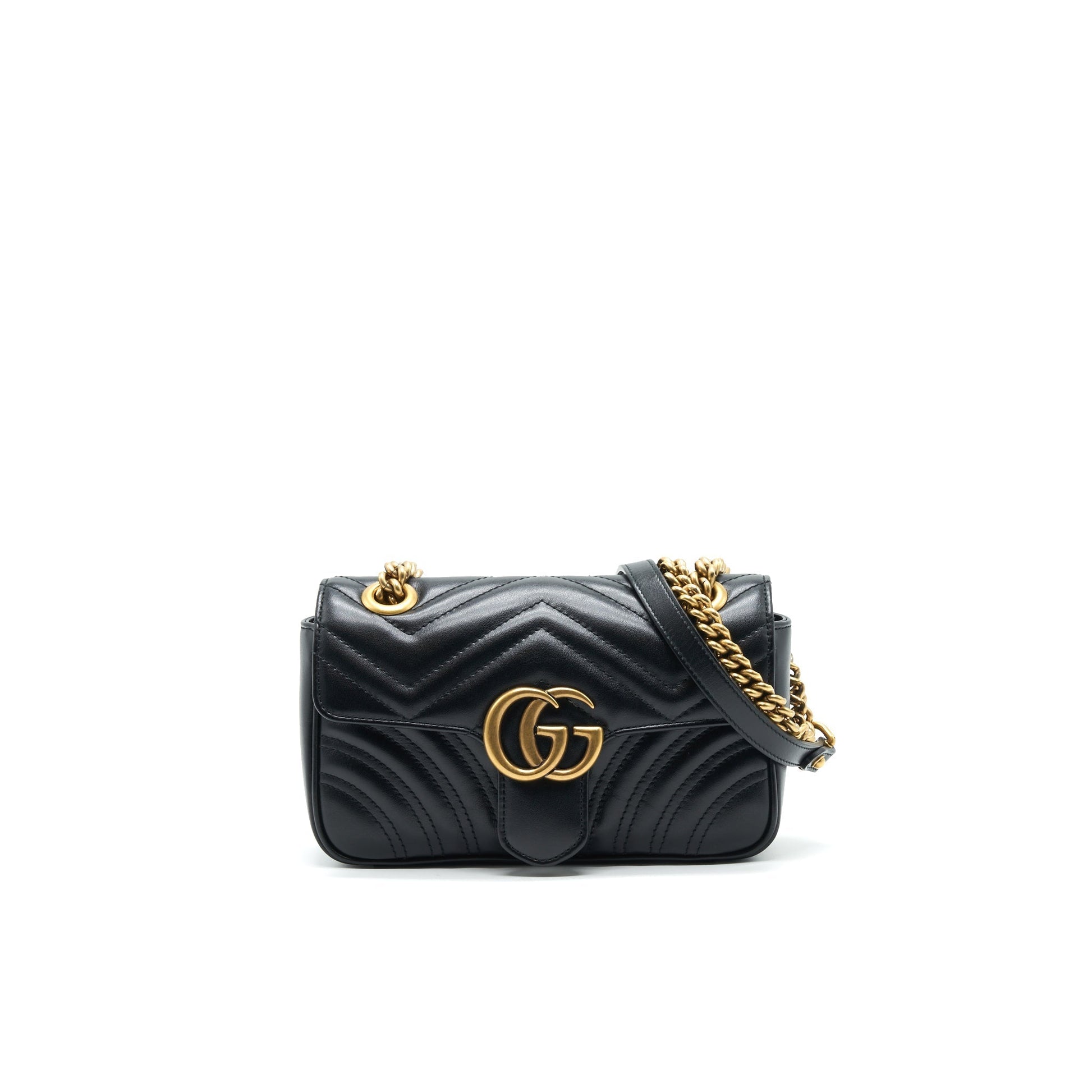 Gucci Marmont Handbag Black Mini Travel Bag
