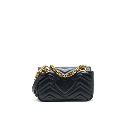 Gucci Marmont Handbag Black Mini Travel Bag