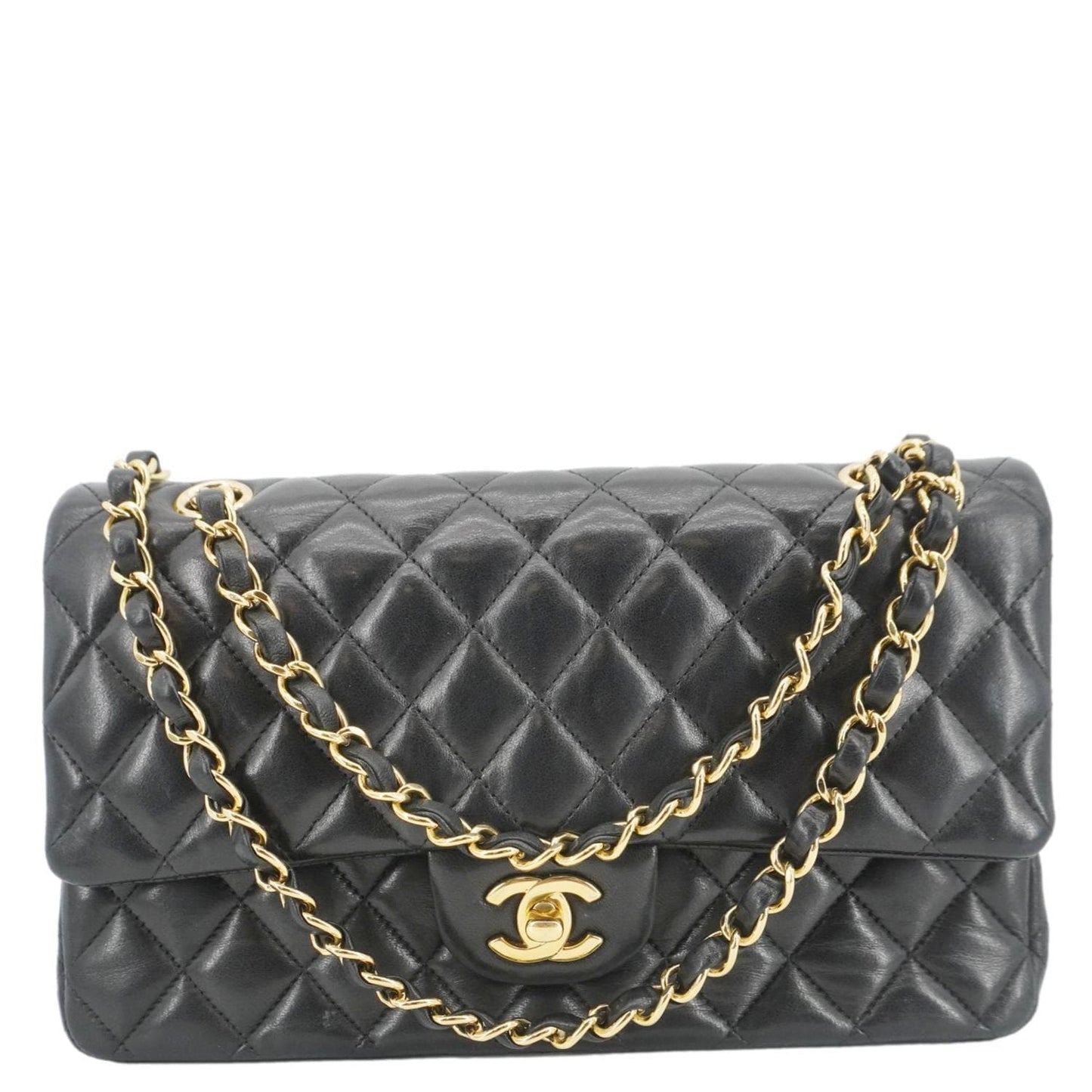 Chanel Classic Double Flap Quilted Leather Crossbody Bag Black