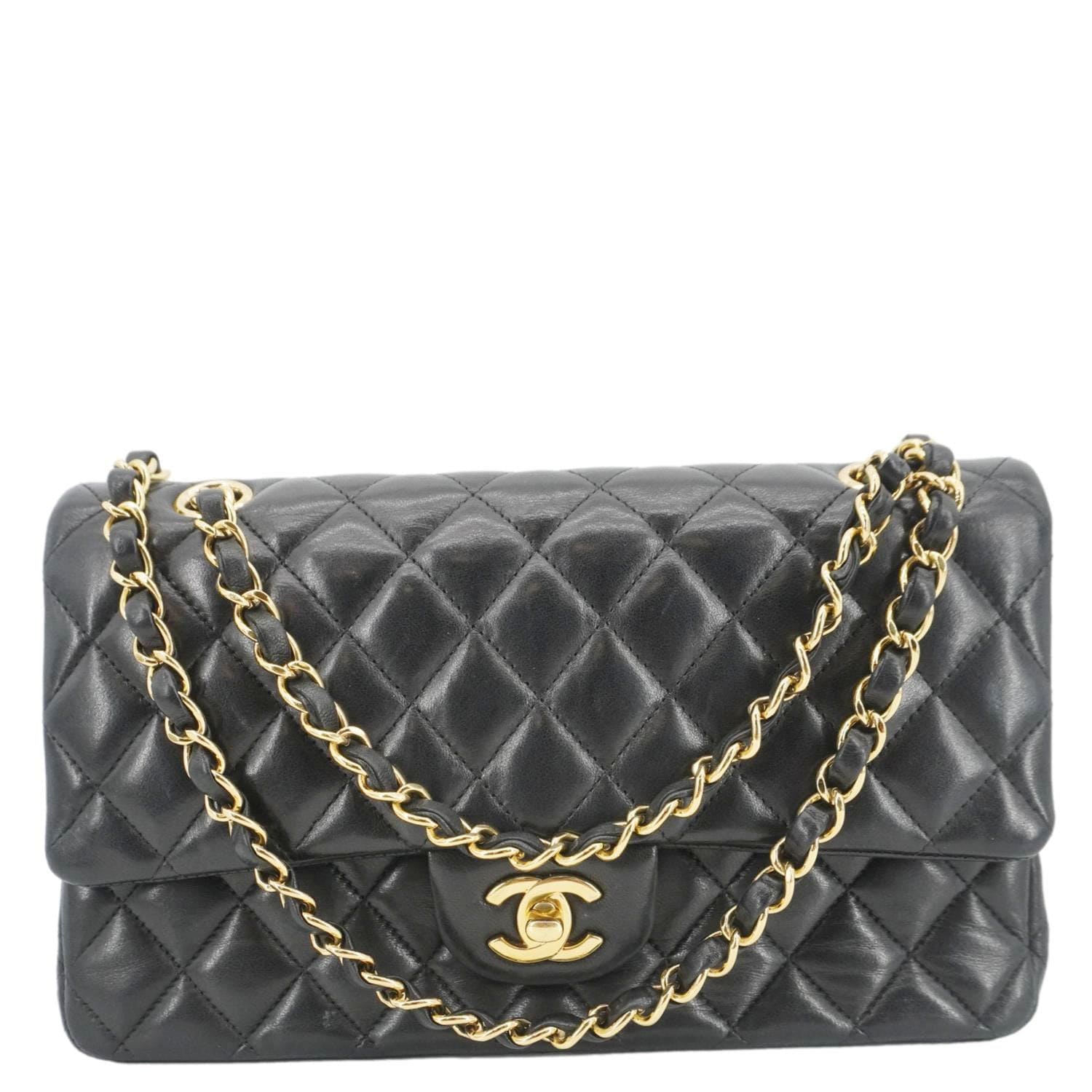Chanel Classic Double Flap Quilted Leather Crossbody Bag Black