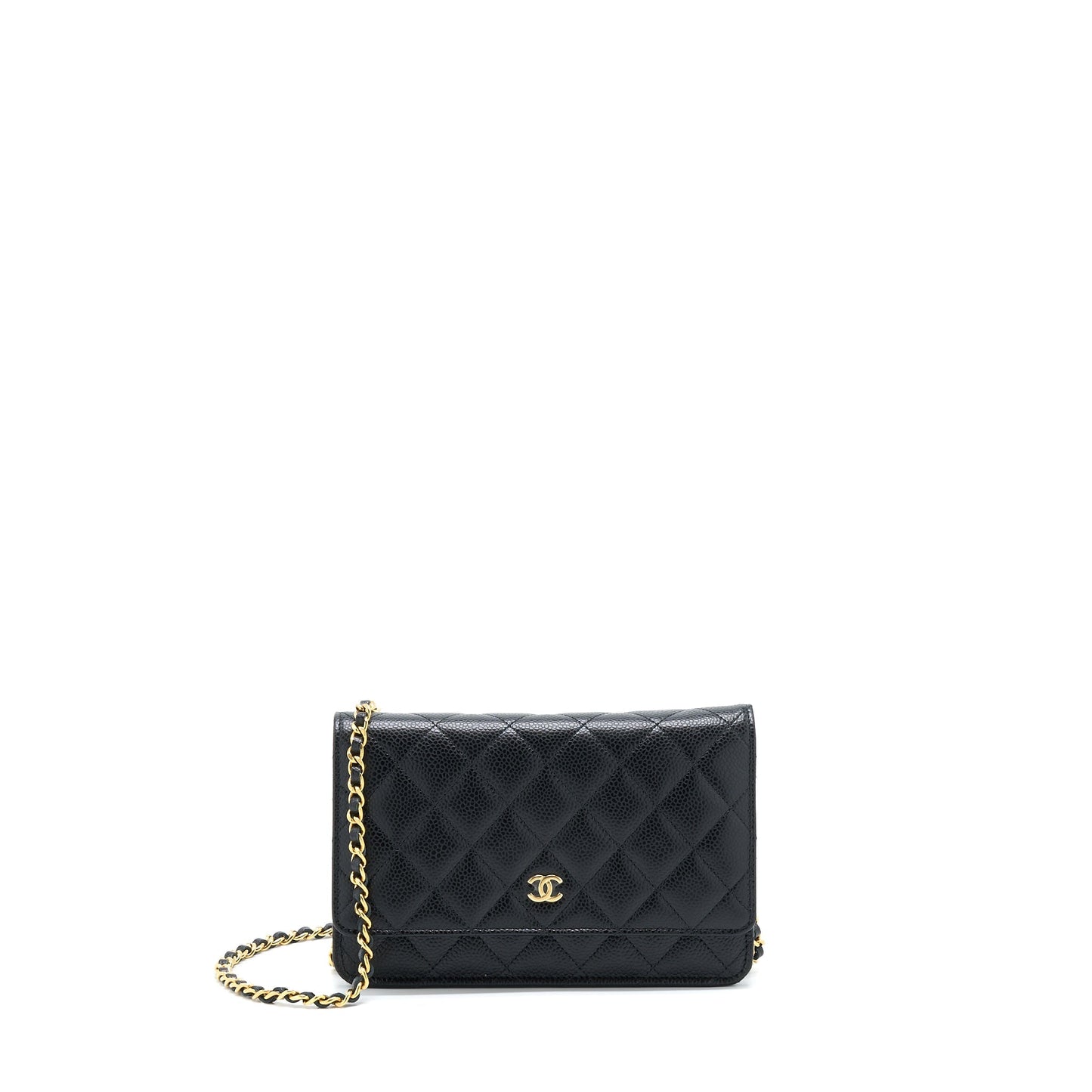 Chanel Classic On Caviar GHW Microchip Black Wallet Case Microchip 5