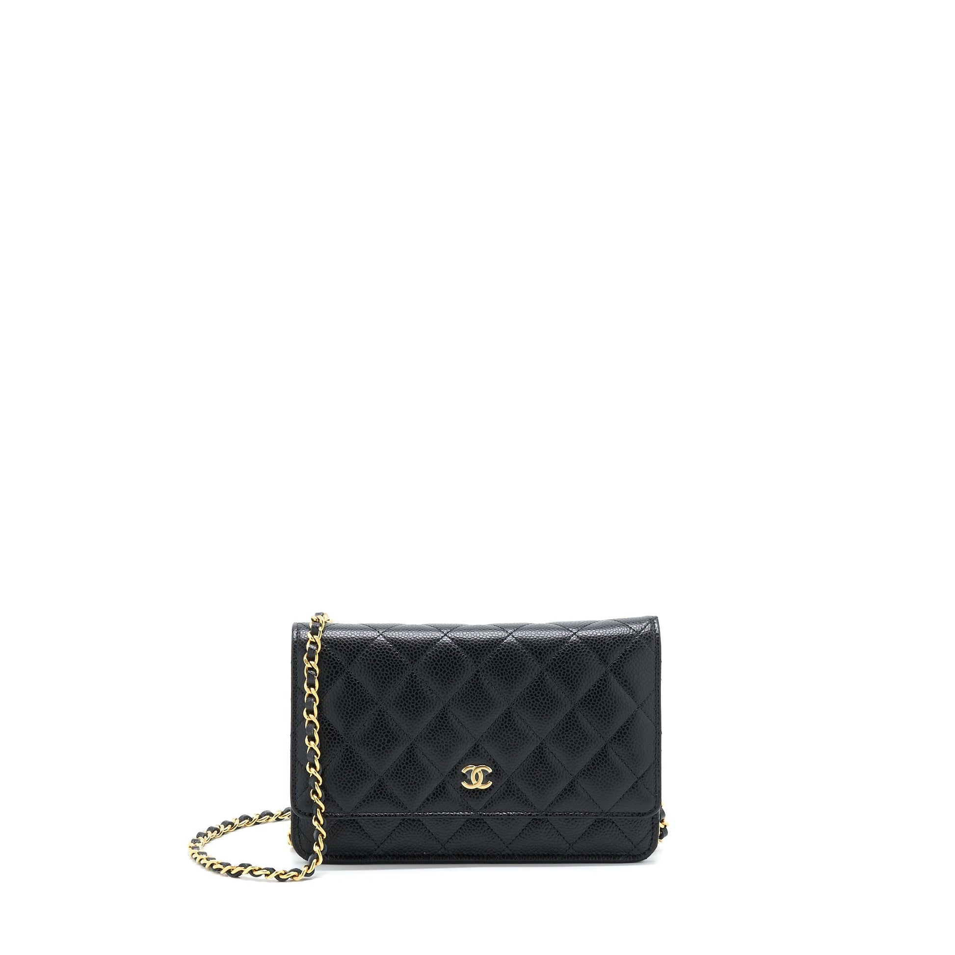 Chanel Classic On Caviar GHW Microchip Black Wallet Case Microchip 5