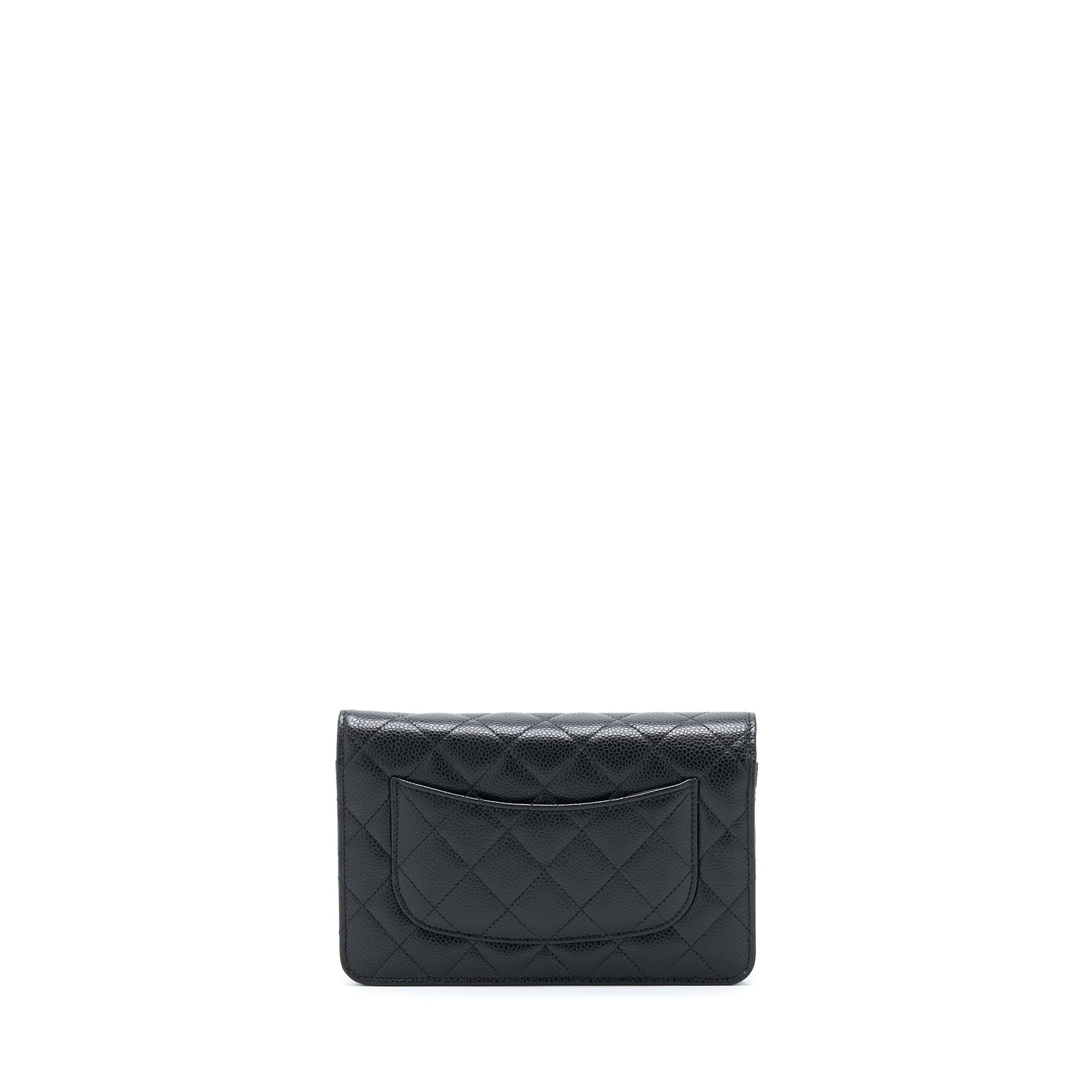 Chanel Classic On Caviar GHW Microchip Black Wallet Case Microchip 5