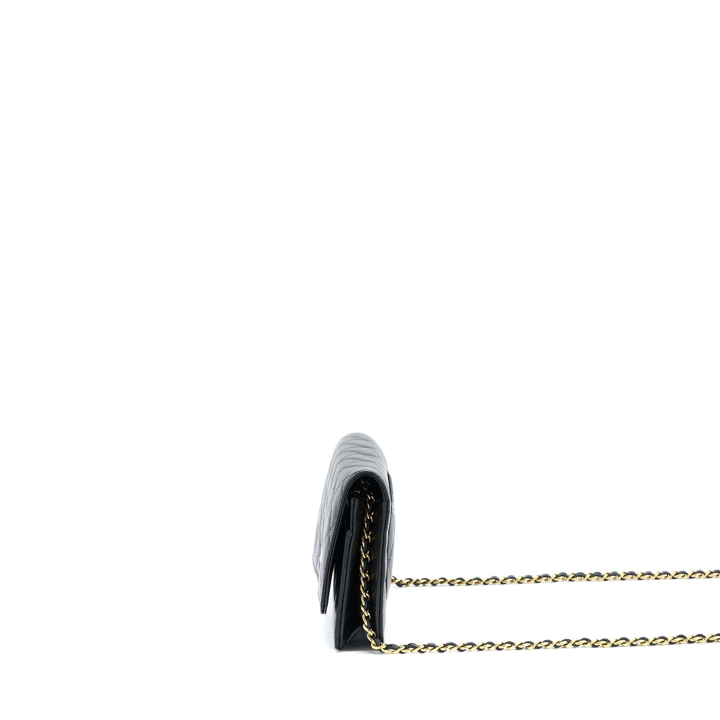 Chanel Classic On Caviar GHW Microchip Black Wallet Case Microchip 5