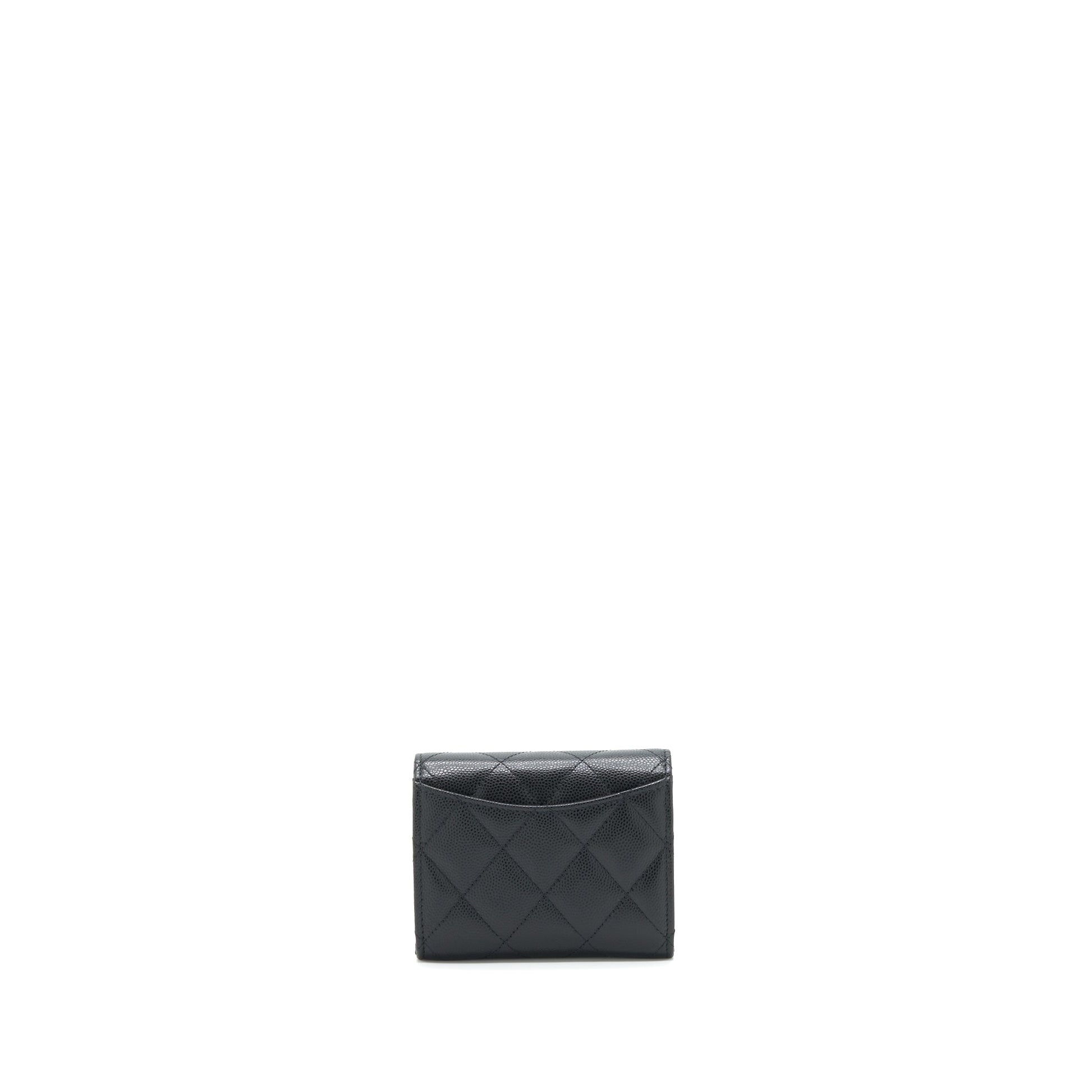 Chanel Flap Card Holder Caviar LGHW Black Wallet Case