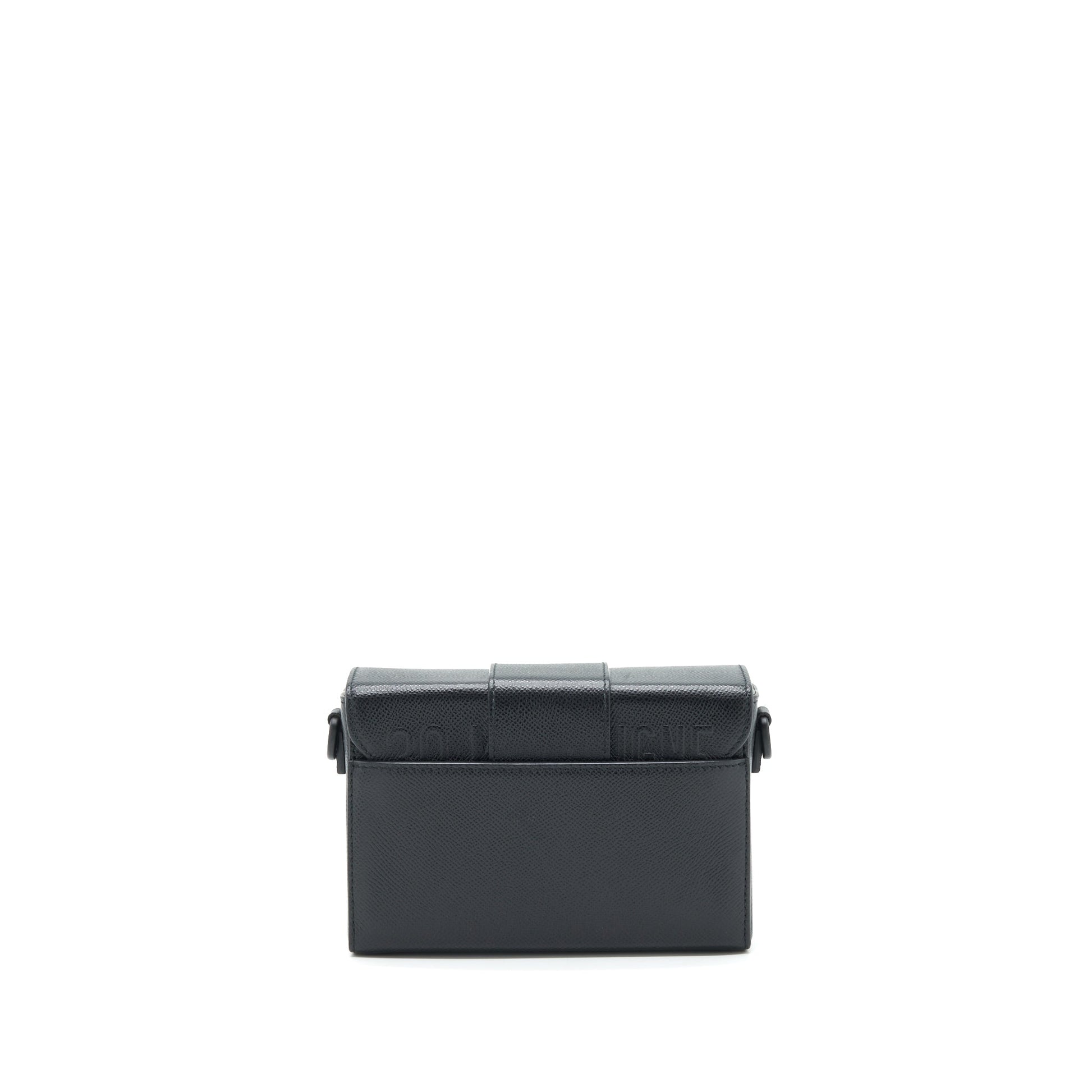 Dior Montaign Box Grained Calfskin With Hardware Handbag Black Mini Travel Bag