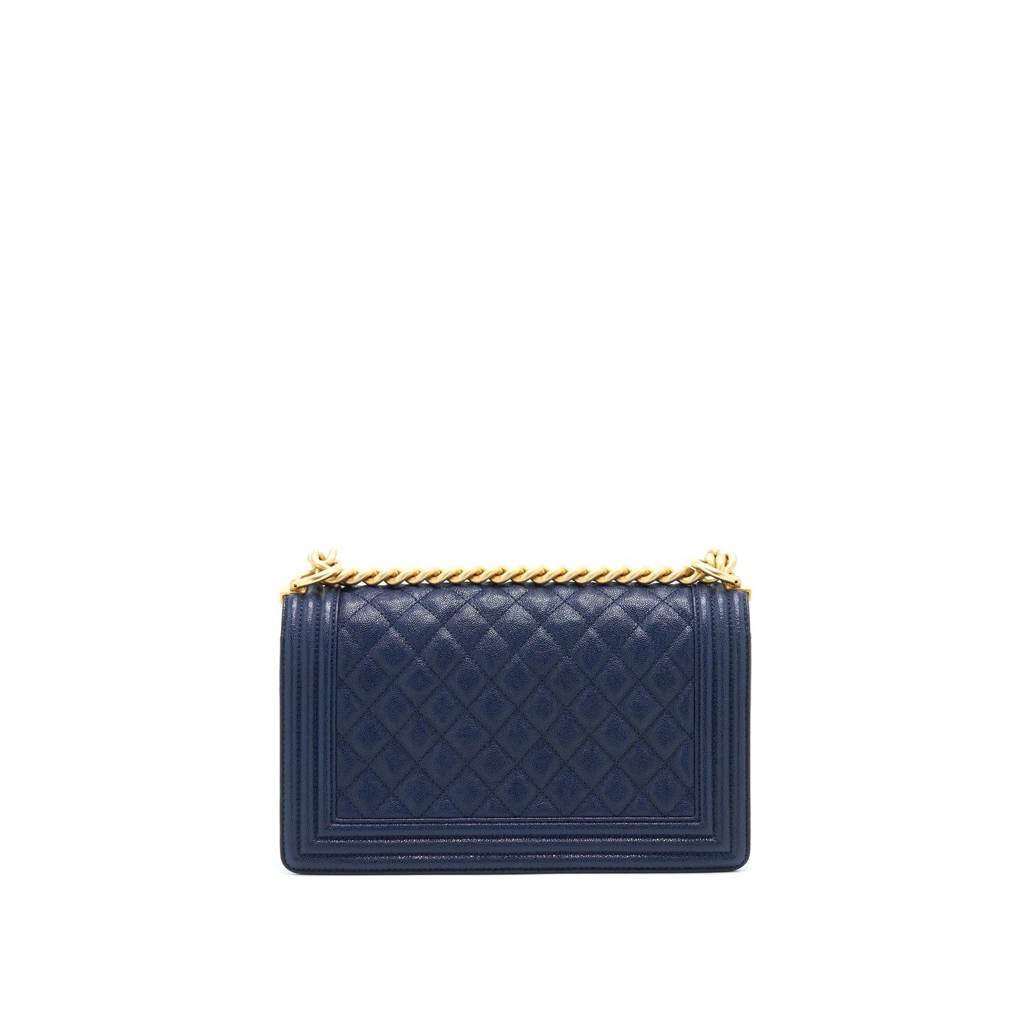 Chanel Boy Old Caviar Navy GHW Handbag