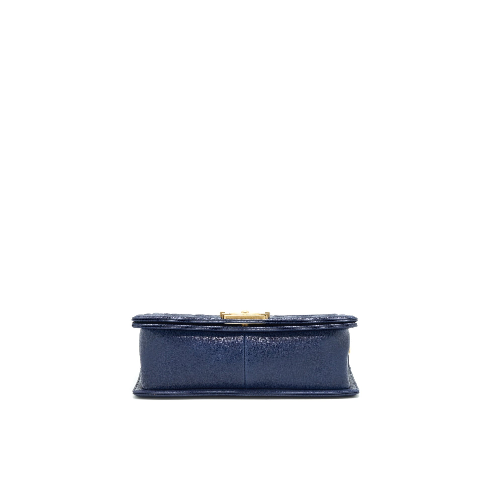 Chanel Boy Old Caviar Navy GHW Handbag