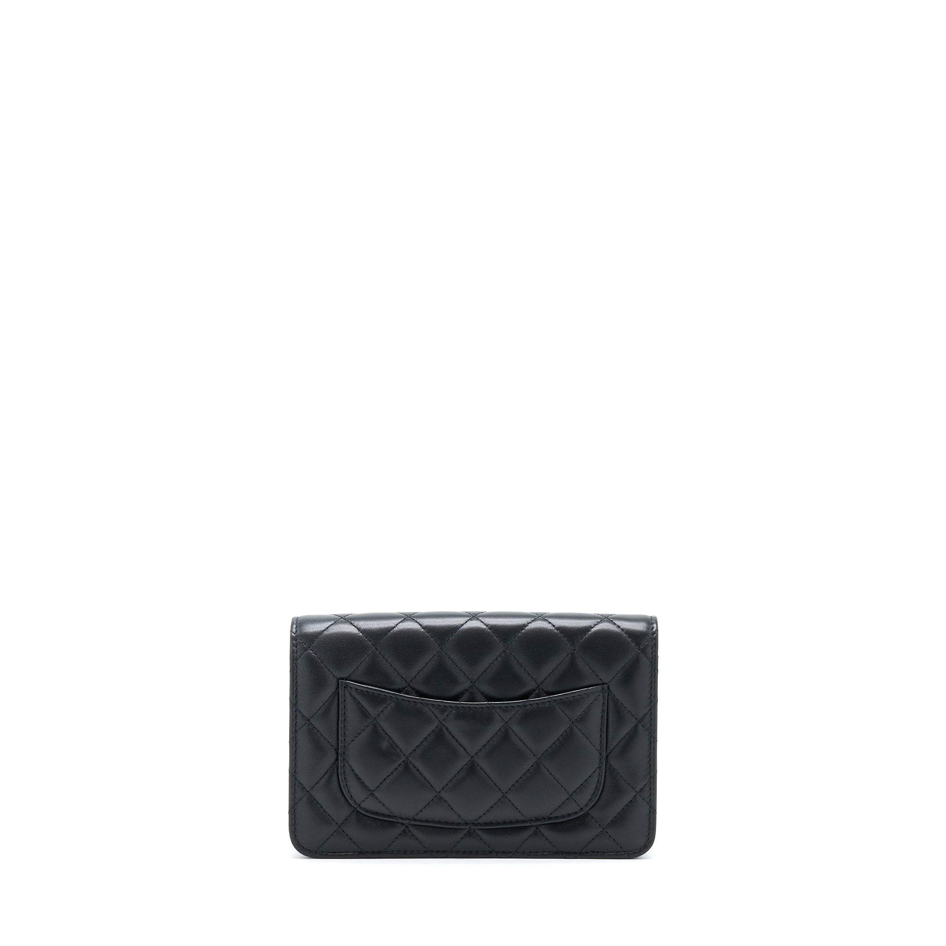Chanel 22B Pearl Crush On Lambskin GHW Black Wallet Case