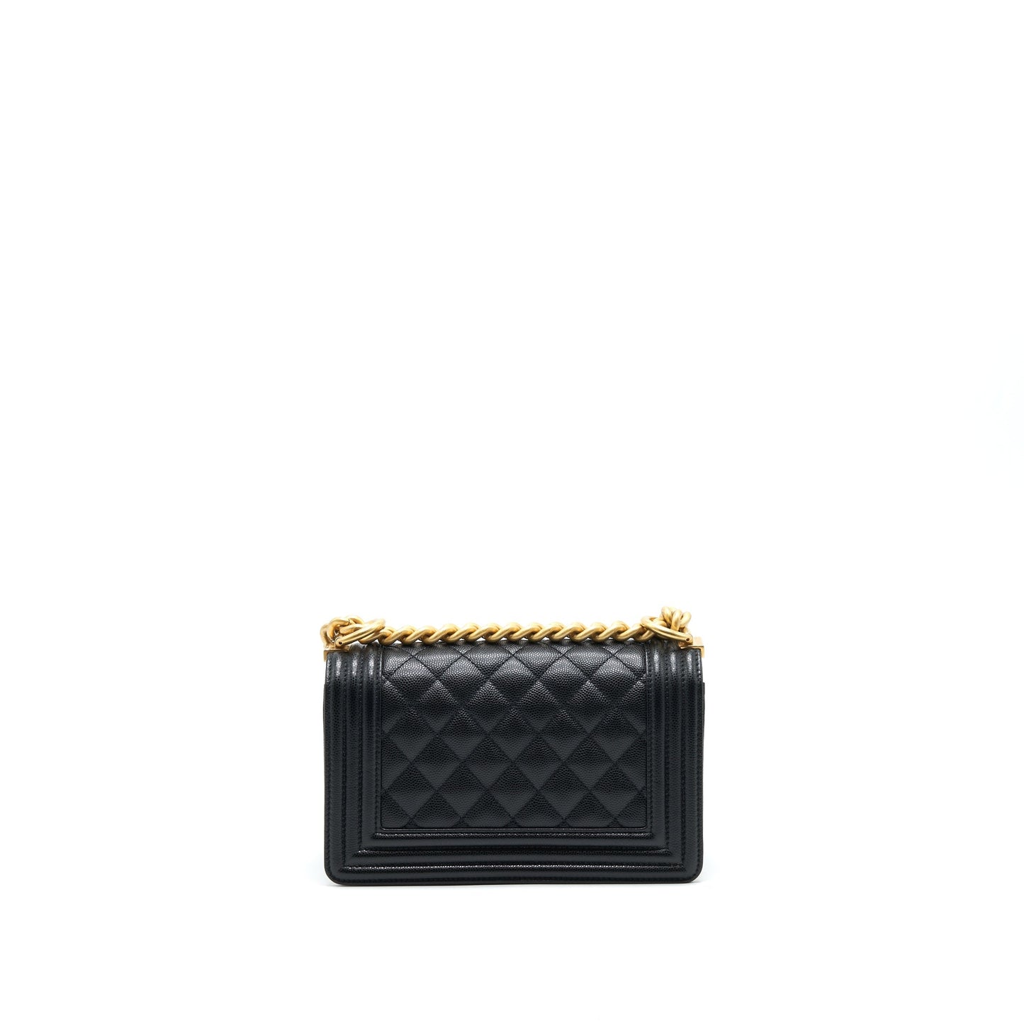 Chanel Boy Caviar brushed GHW Year microchip Black Small Handbag