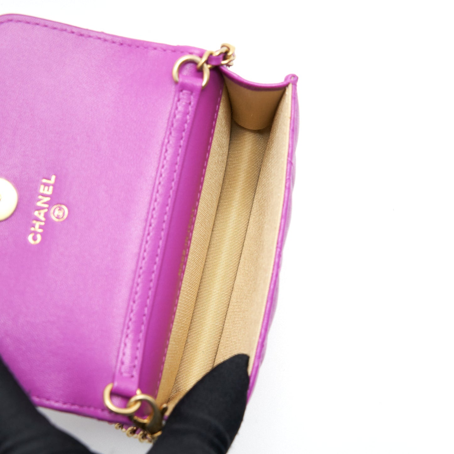 Chanel Pearl Crush Belt Lambskin Purple GHW