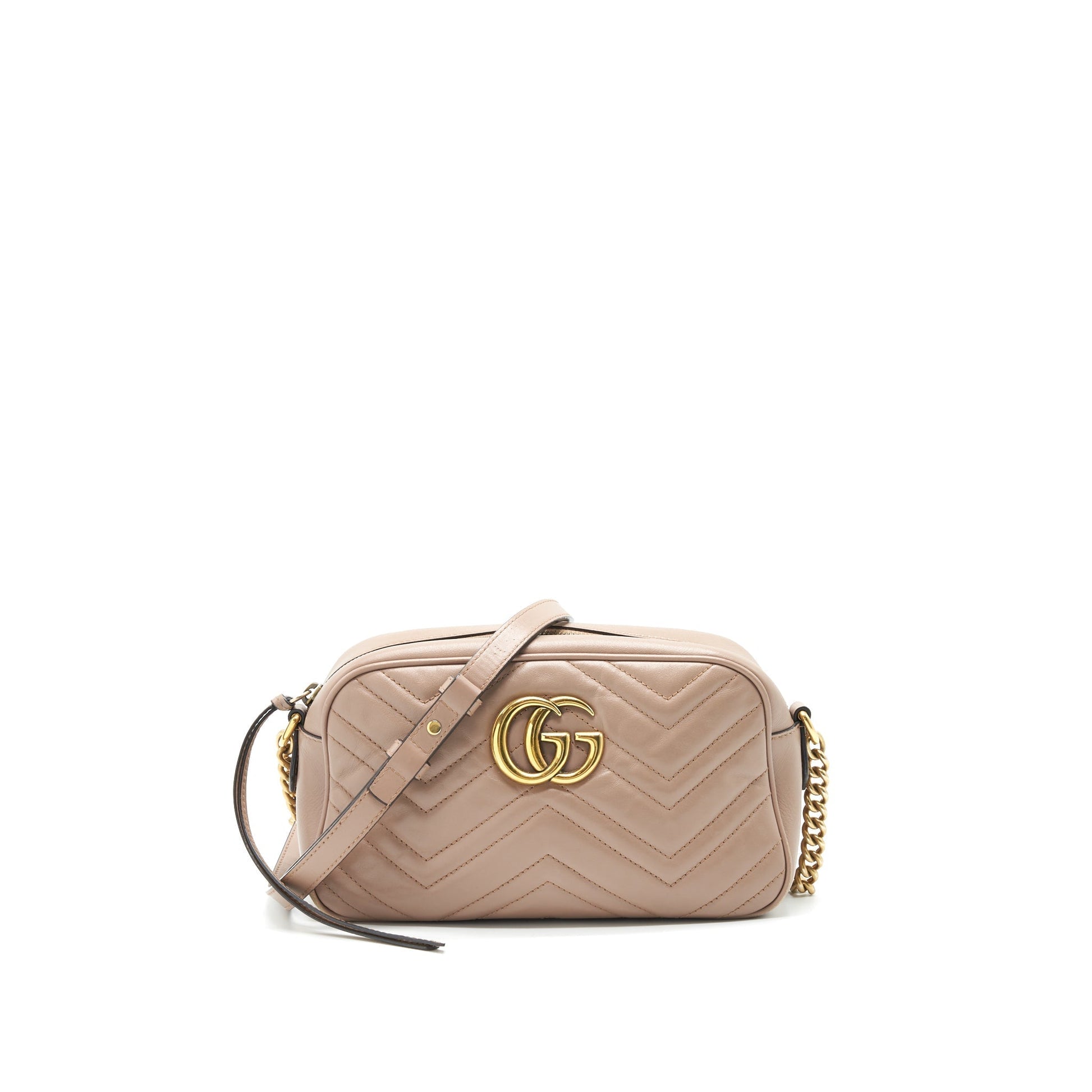 Gucci Marmont Shoulder Bag In Matelasse Beige