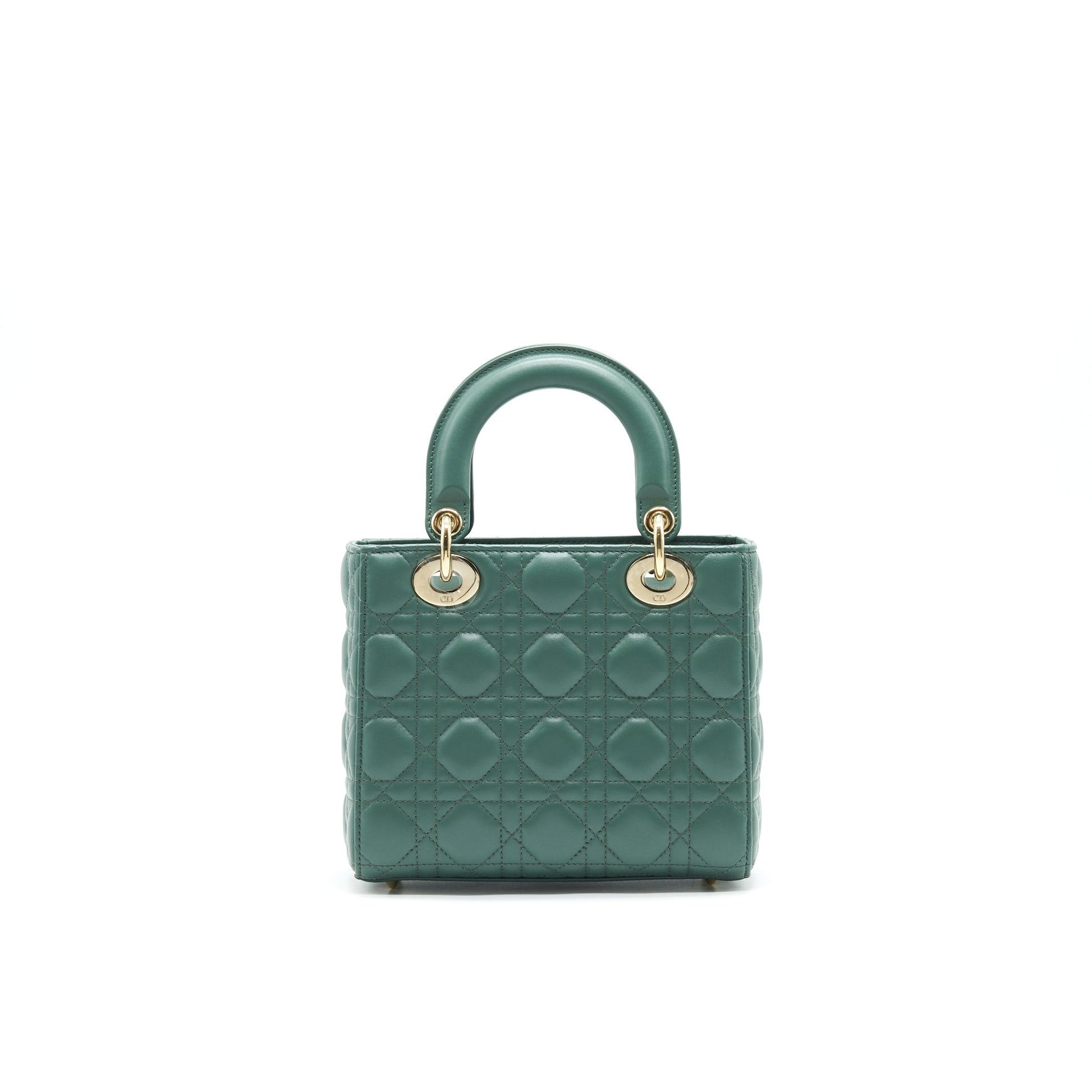 Dior Lambskin Cannage My Abc Lady Handbag Green Small Travel Bag