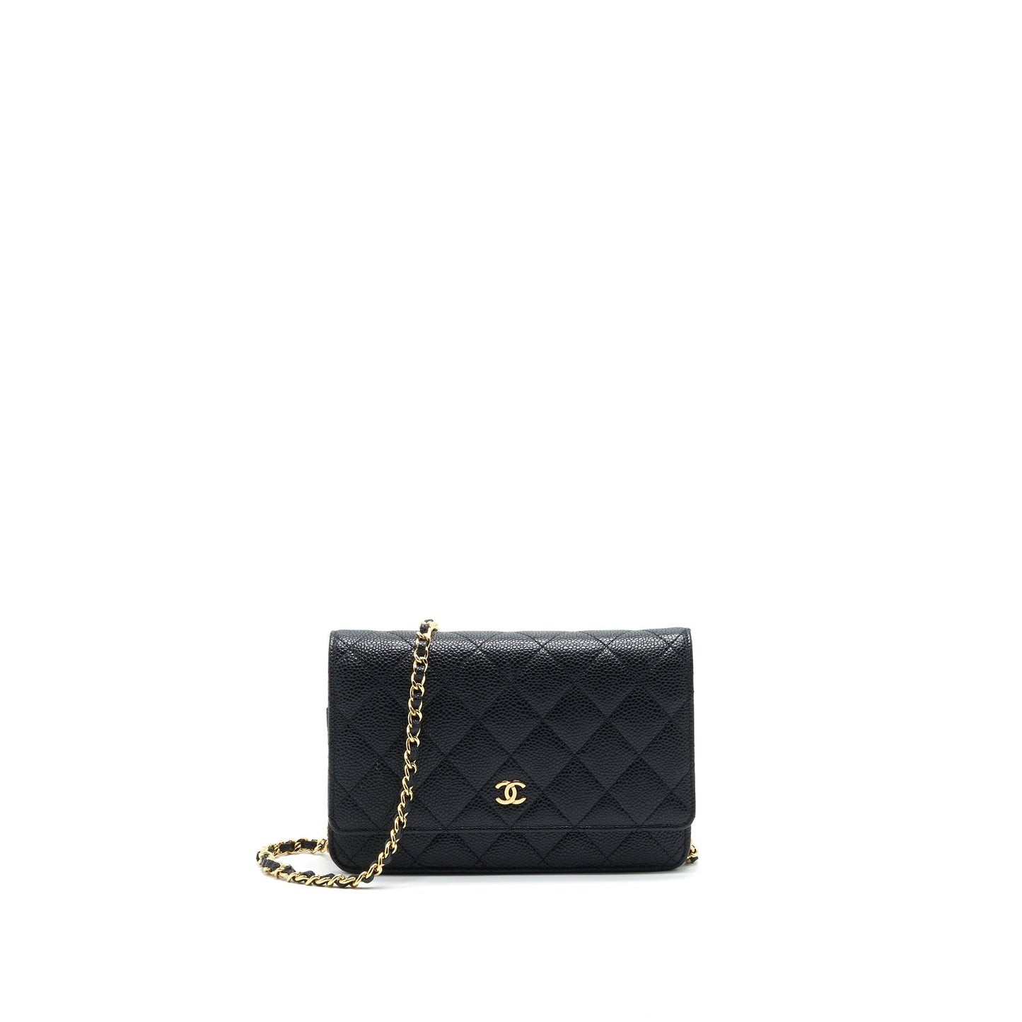 Chanel Caviar On GHW Black Wallet Case