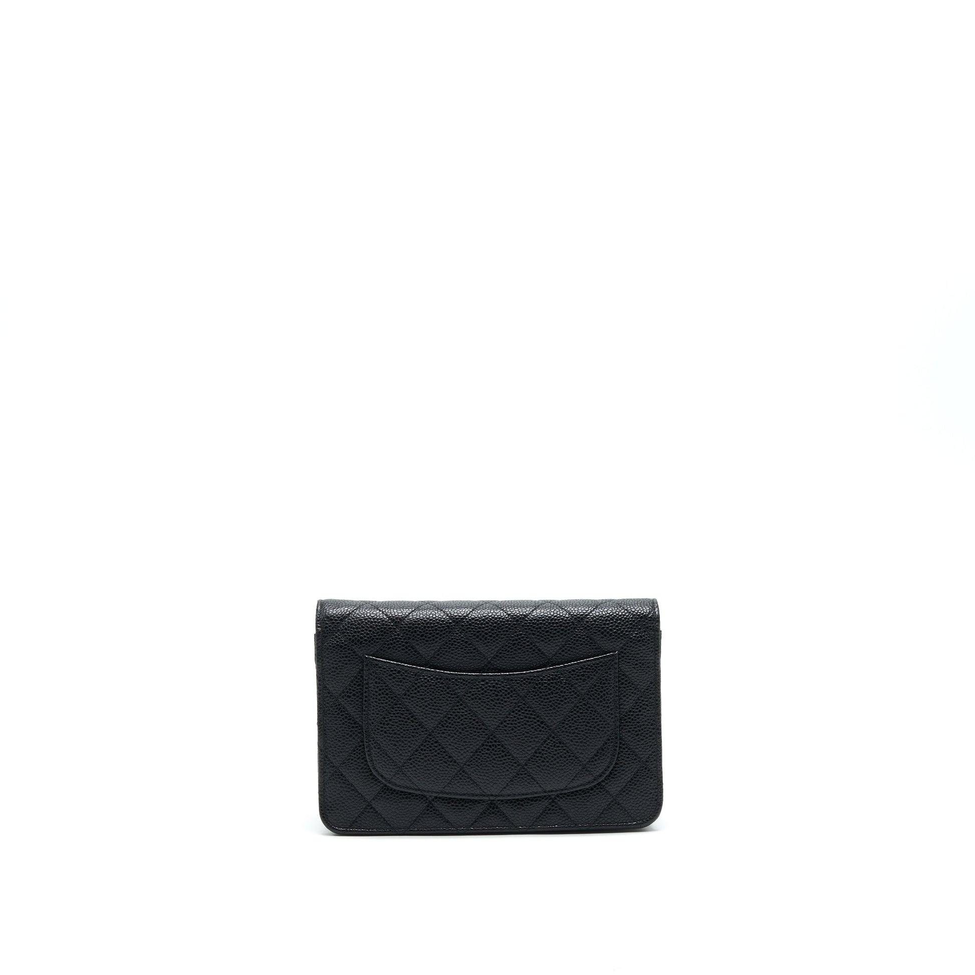 Chanel Caviar On GHW Black Wallet Case