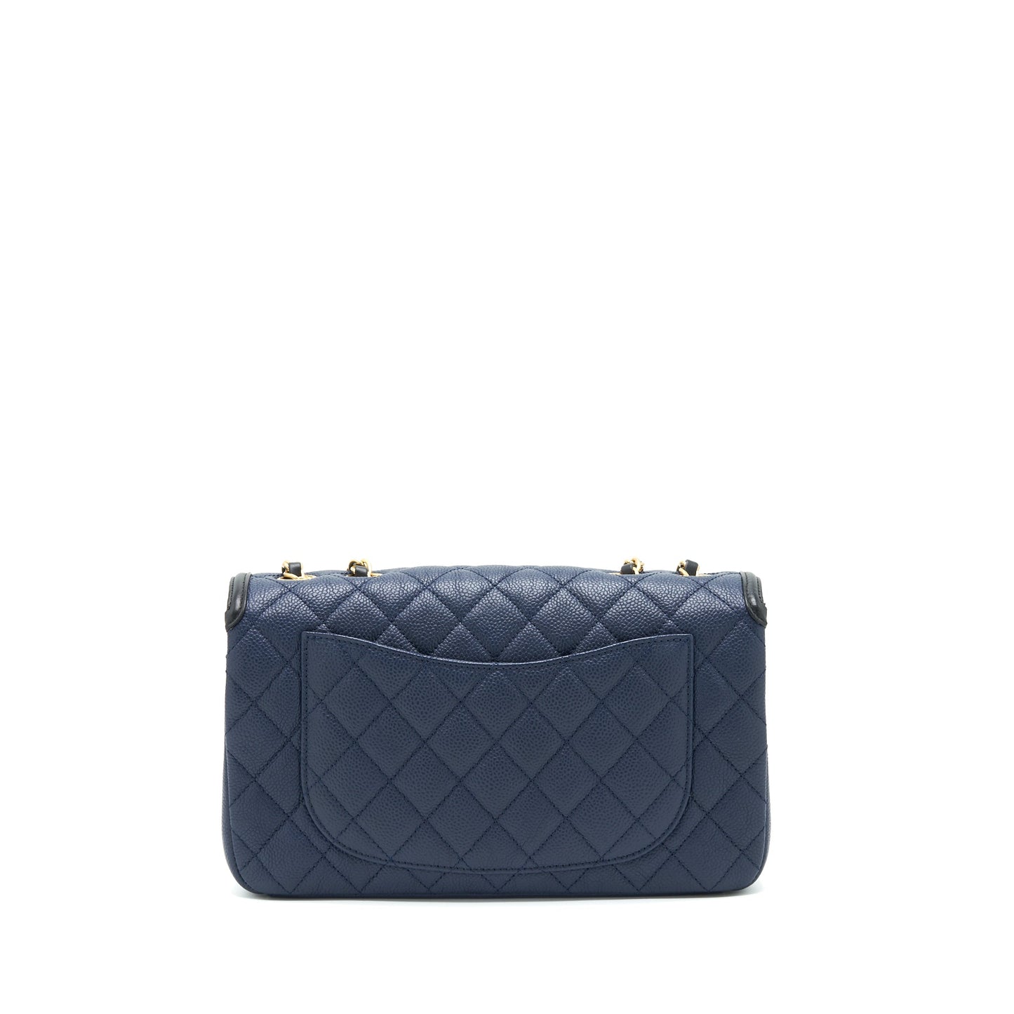 Chanel Caviar Filigree Flap Navy Black Shoulder Bag