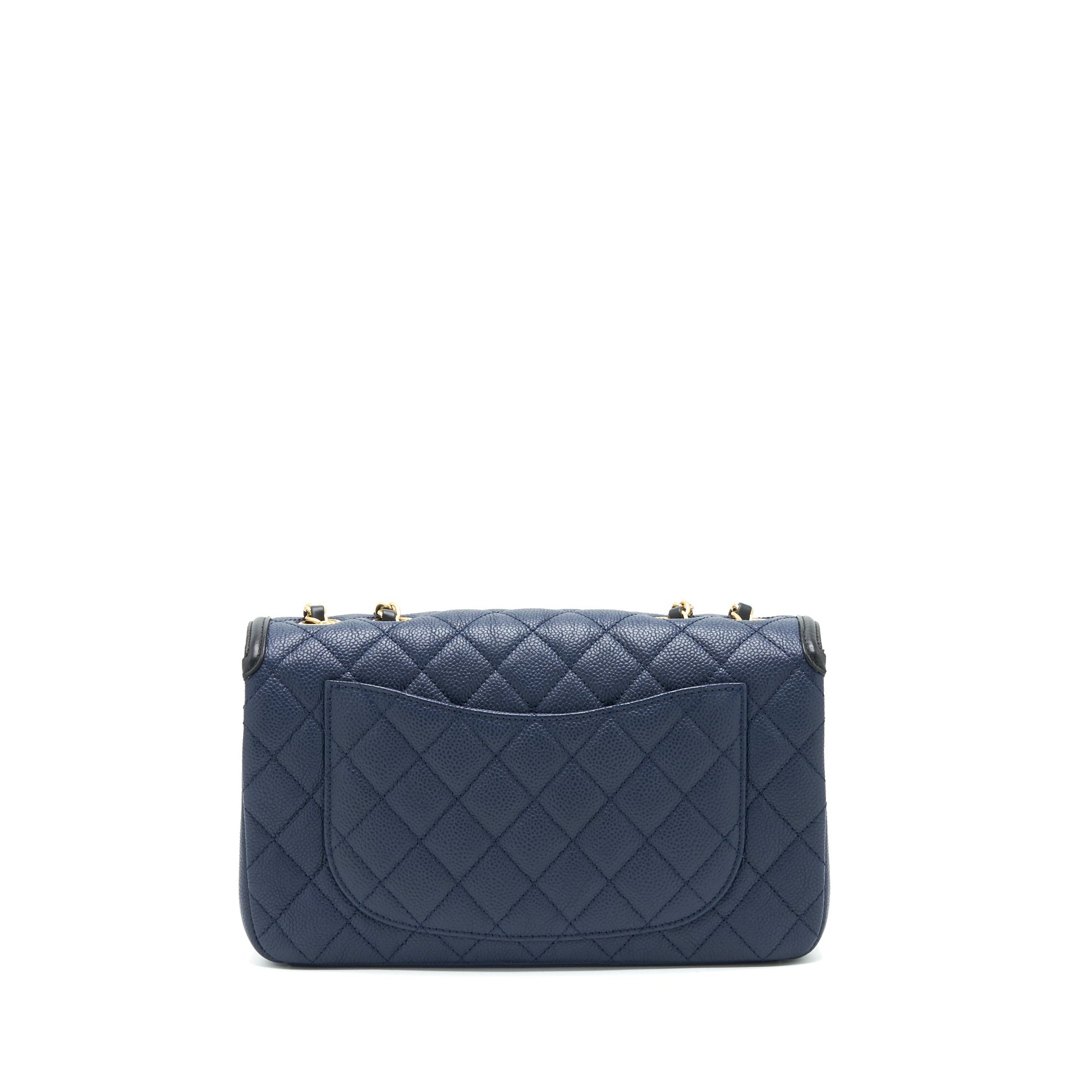 Chanel Caviar Filigree Flap Navy Black Shoulder Bag
