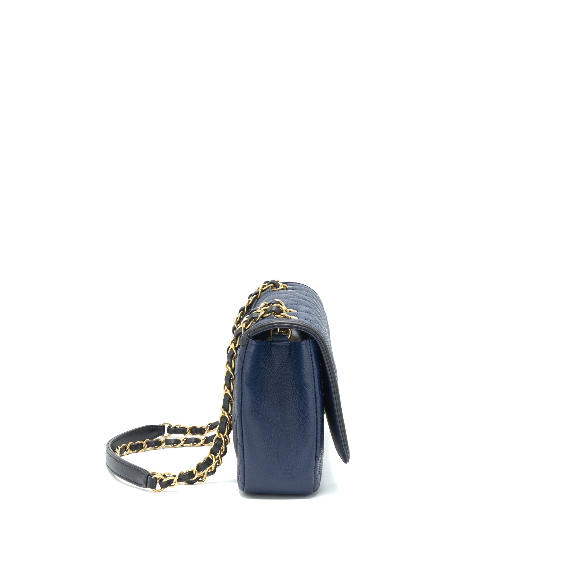 Chanel Caviar Filigree Flap Navy Black Shoulder Bag
