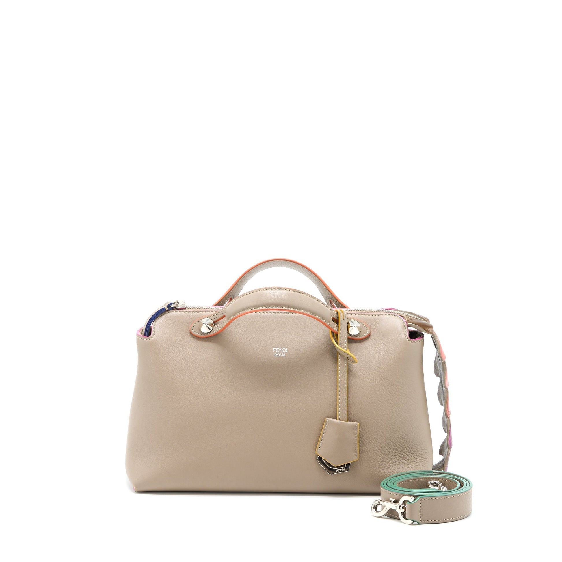 Fendi By The Way Purse Mutilcolour Tail Calfskin Beige Travel Bag